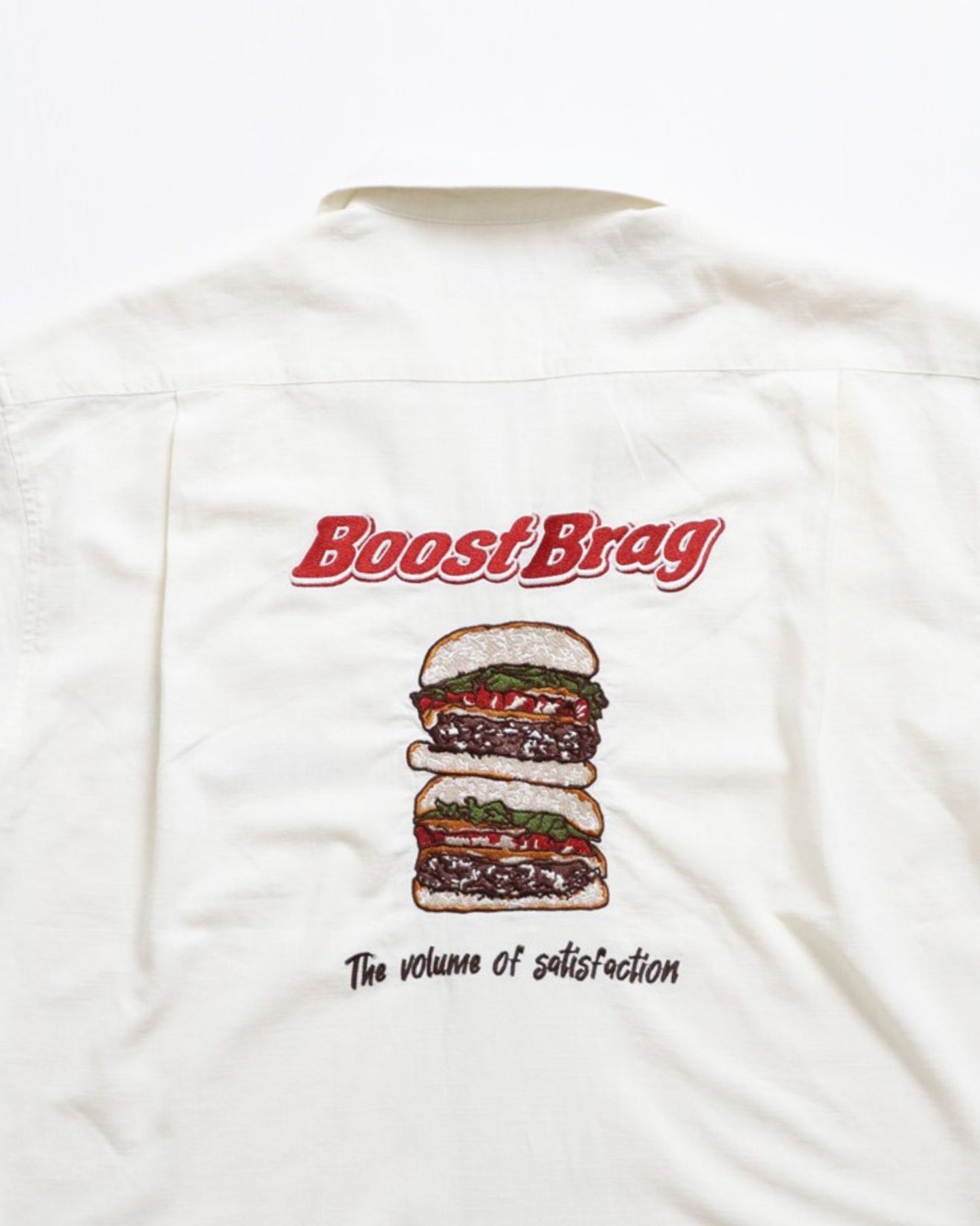 リネンライクシャツ バーガー柄