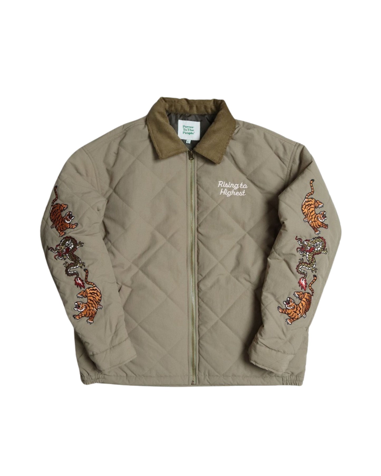 Embroidered Sleeve Quilted Jacket