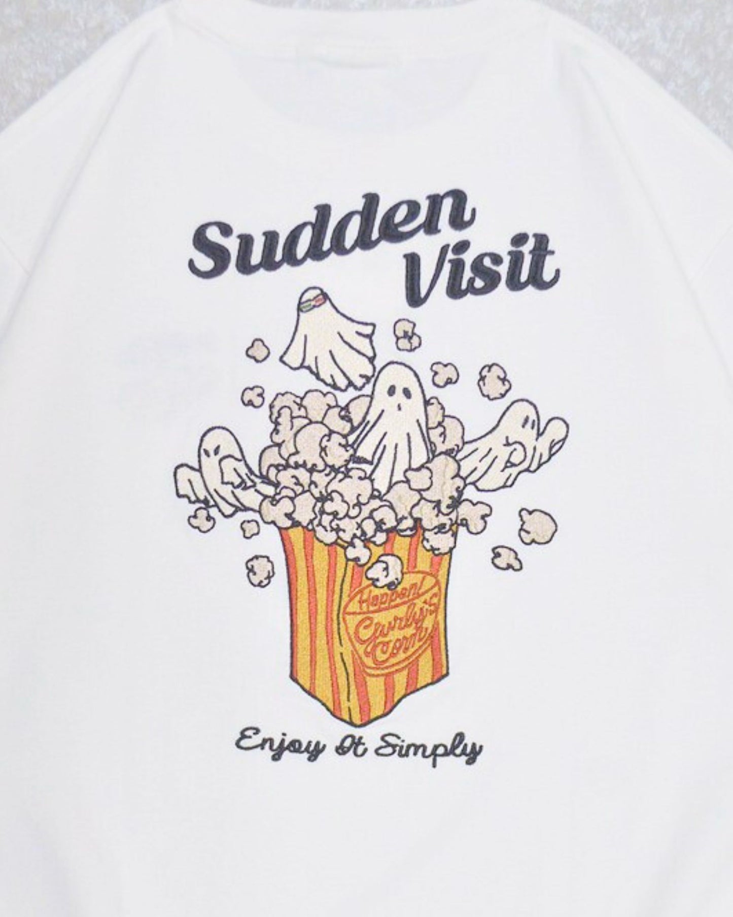 ポップコーンオバケ刺繍T