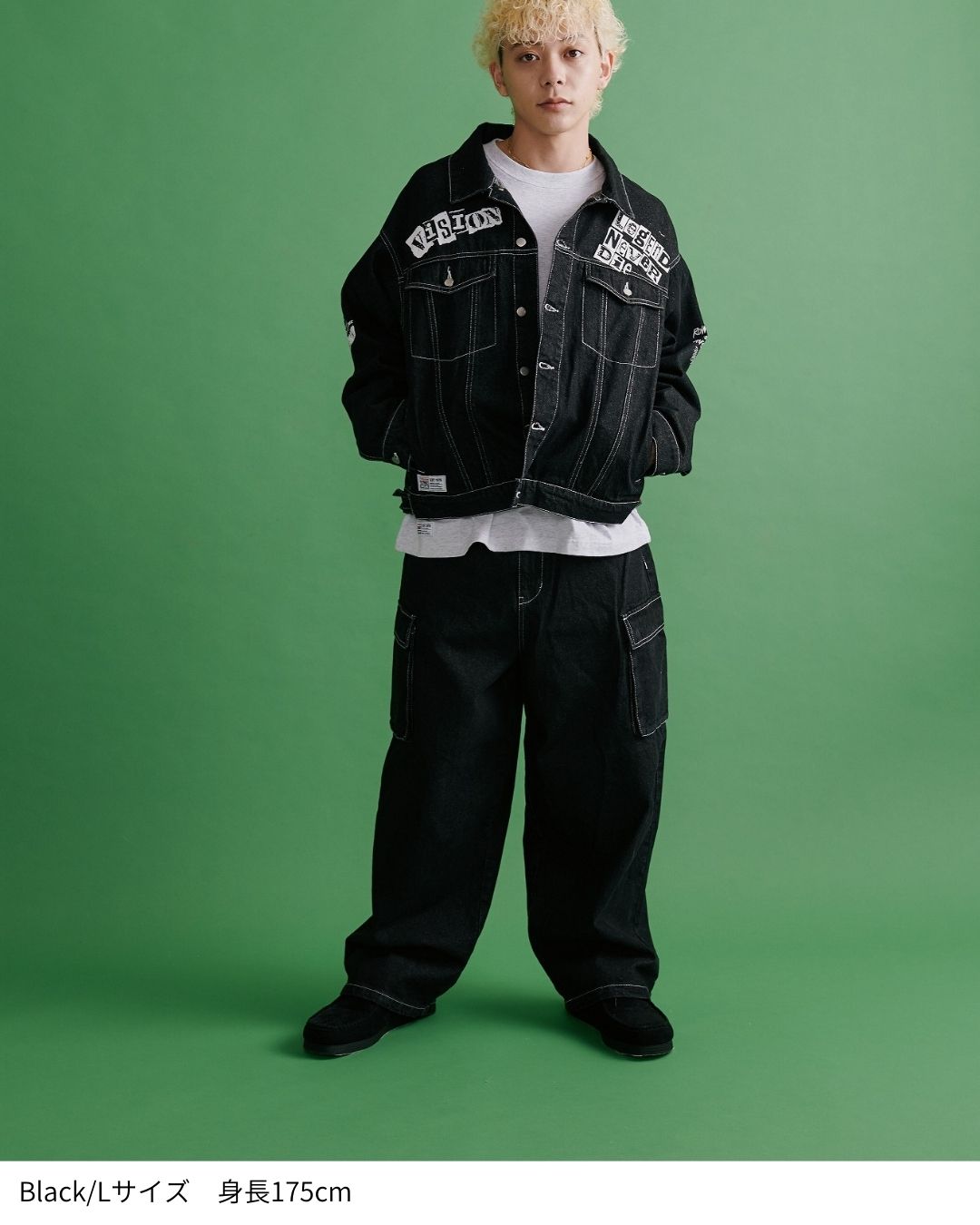LOGO DENIM CARGO PANTS