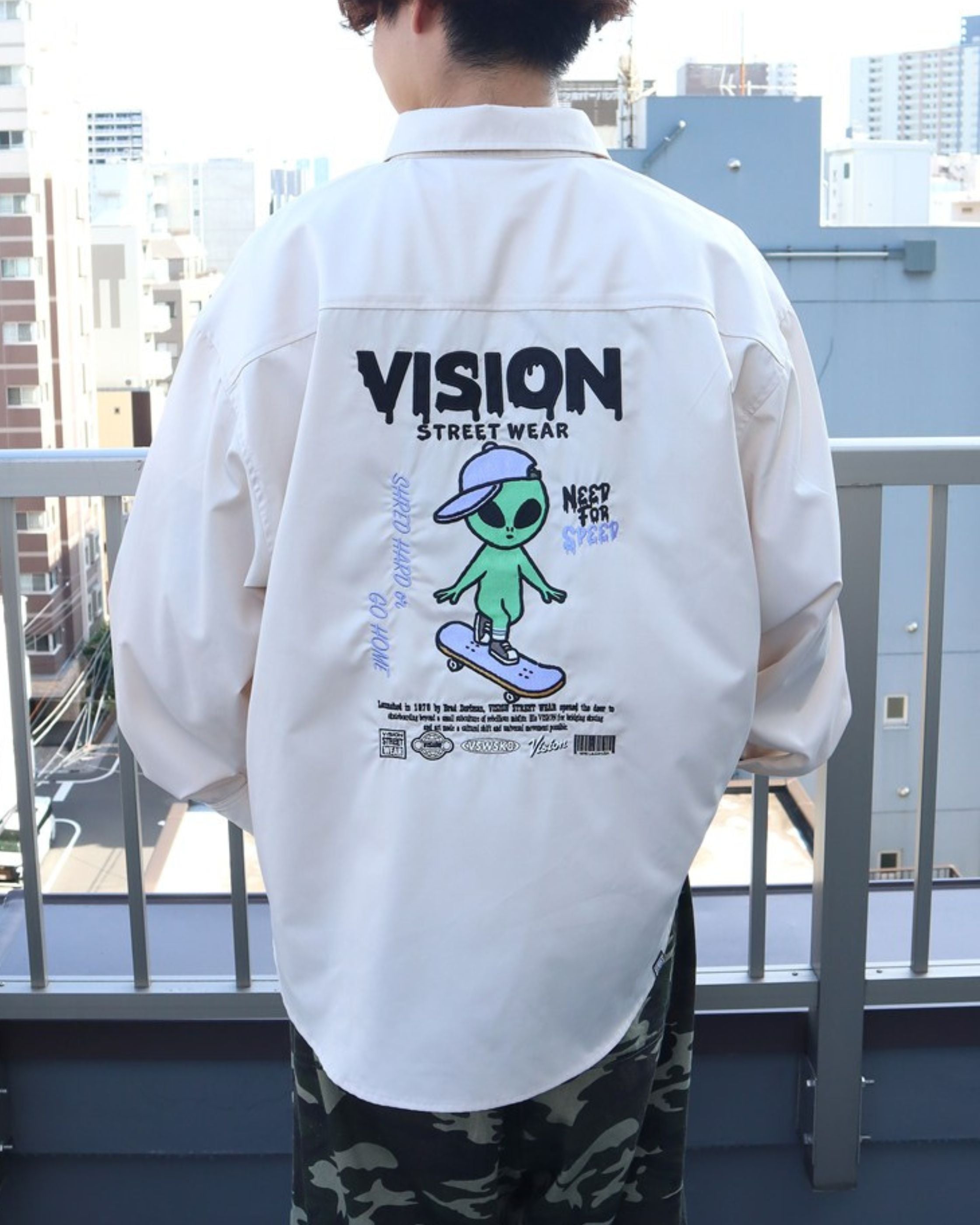 VISION STREET WEAR】Alien Embro Shirt / エイリアン刺繍シャツ – Ha