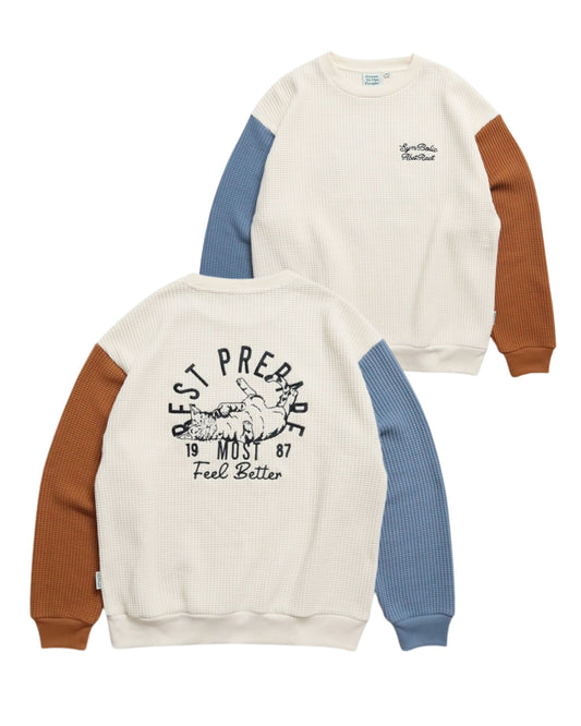 ヘビーウェイトワッフルT ネコ柄