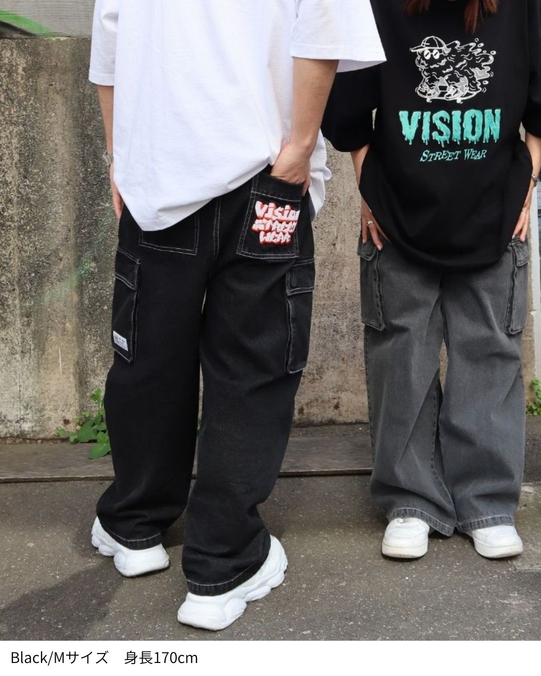LOGO DENIM CARGO PANTS