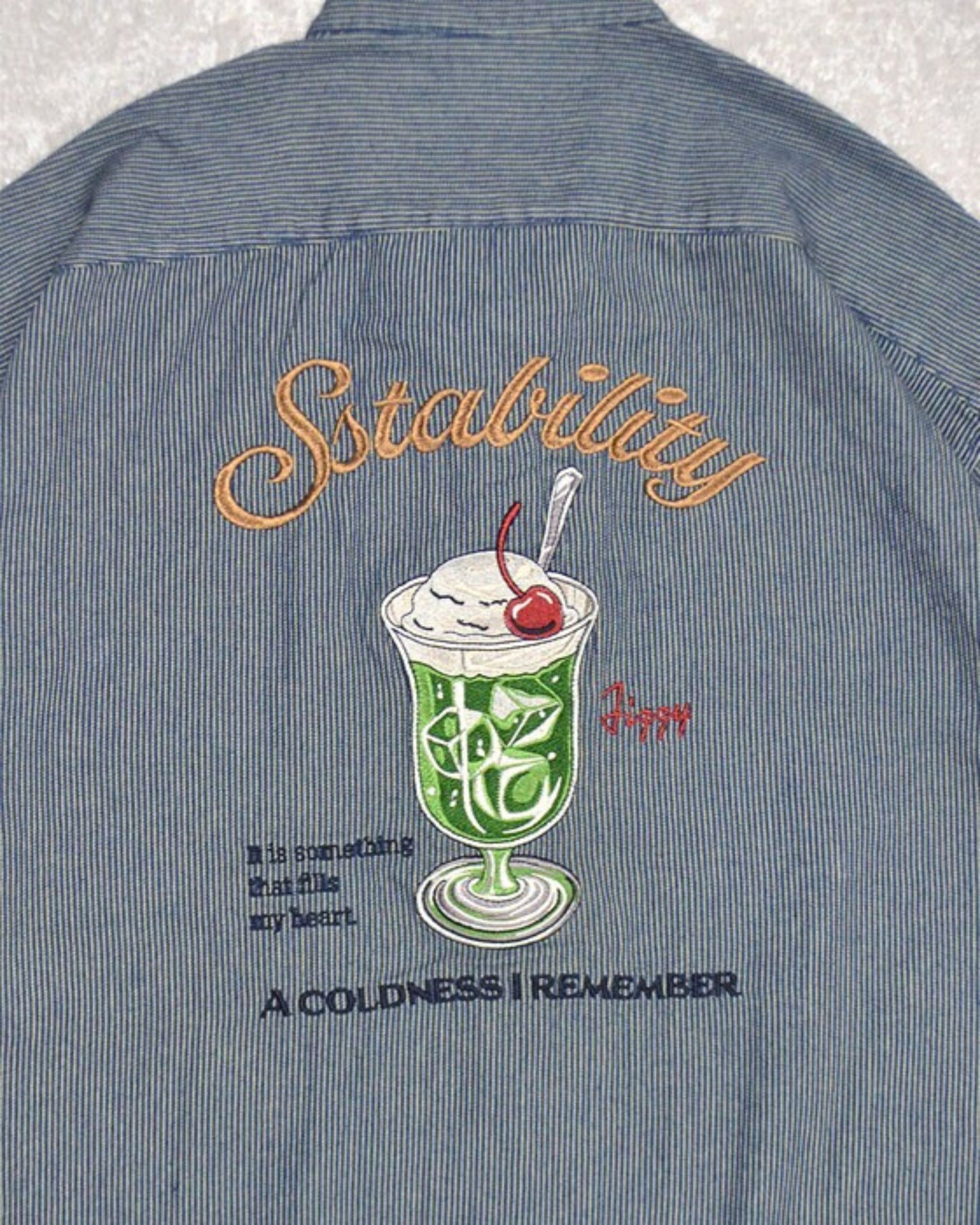 クリームソーダ刺繍デニムシャツ