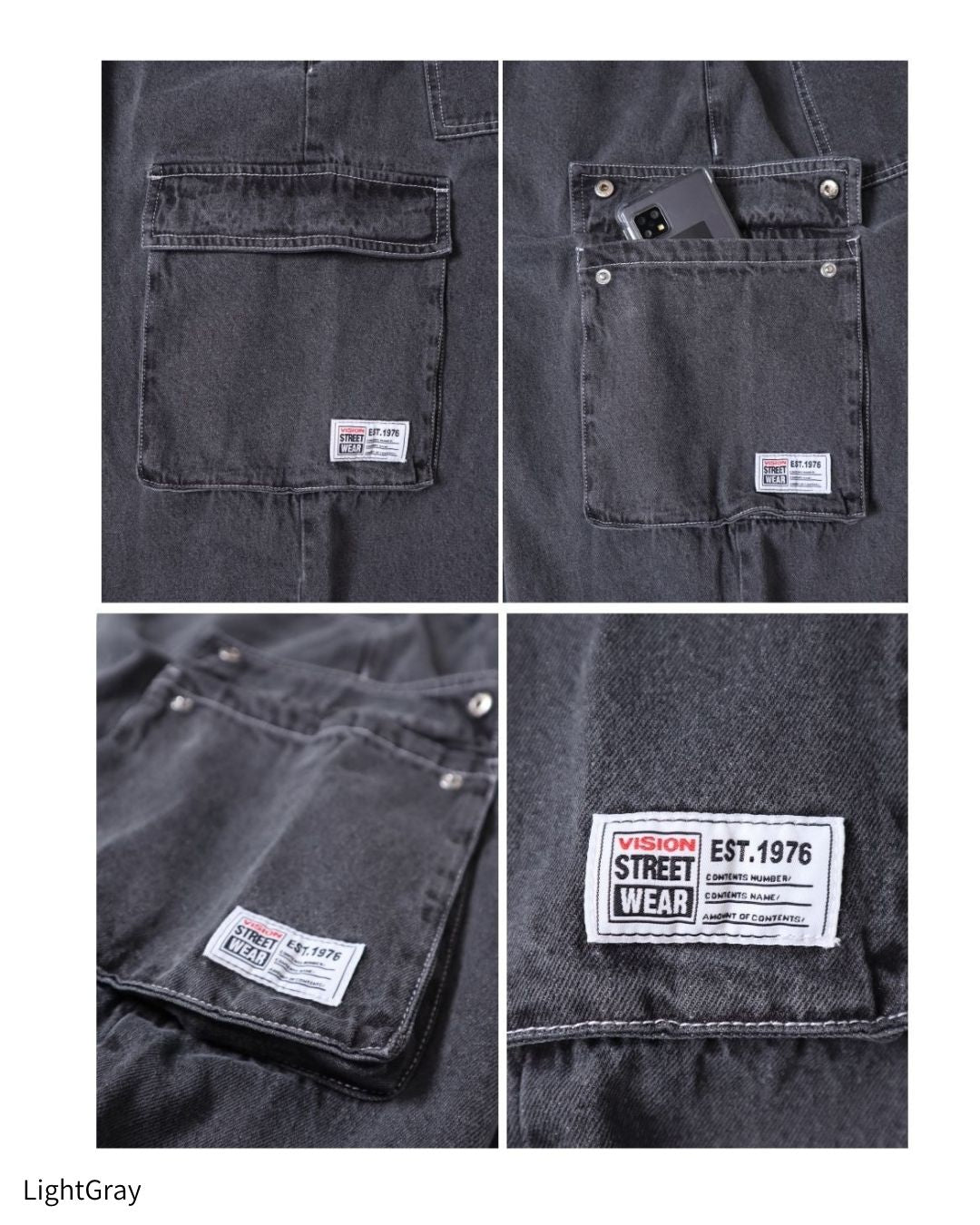 LOGO DENIM CARGO PANTS