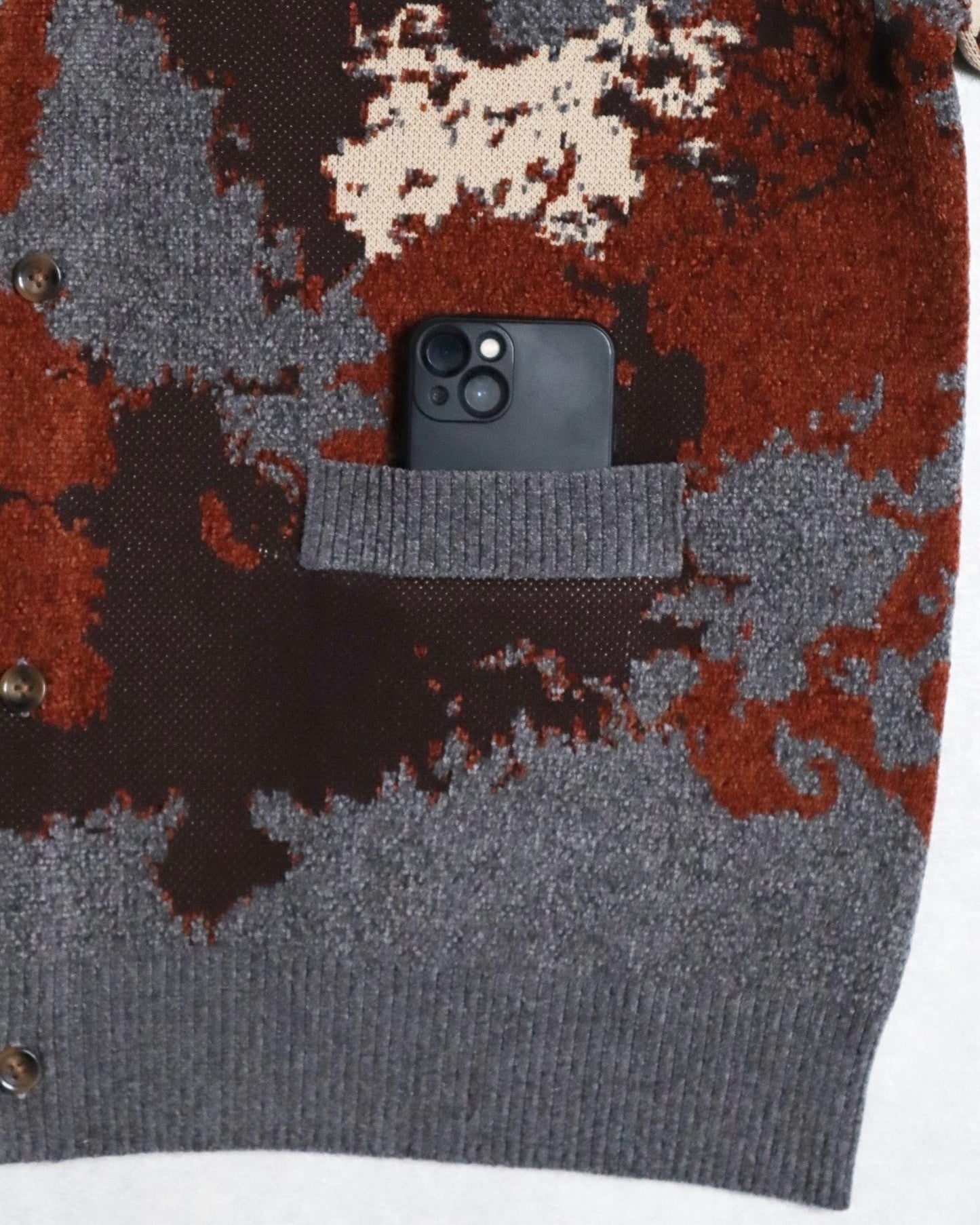 Soft Jacquard Knit Cardigan