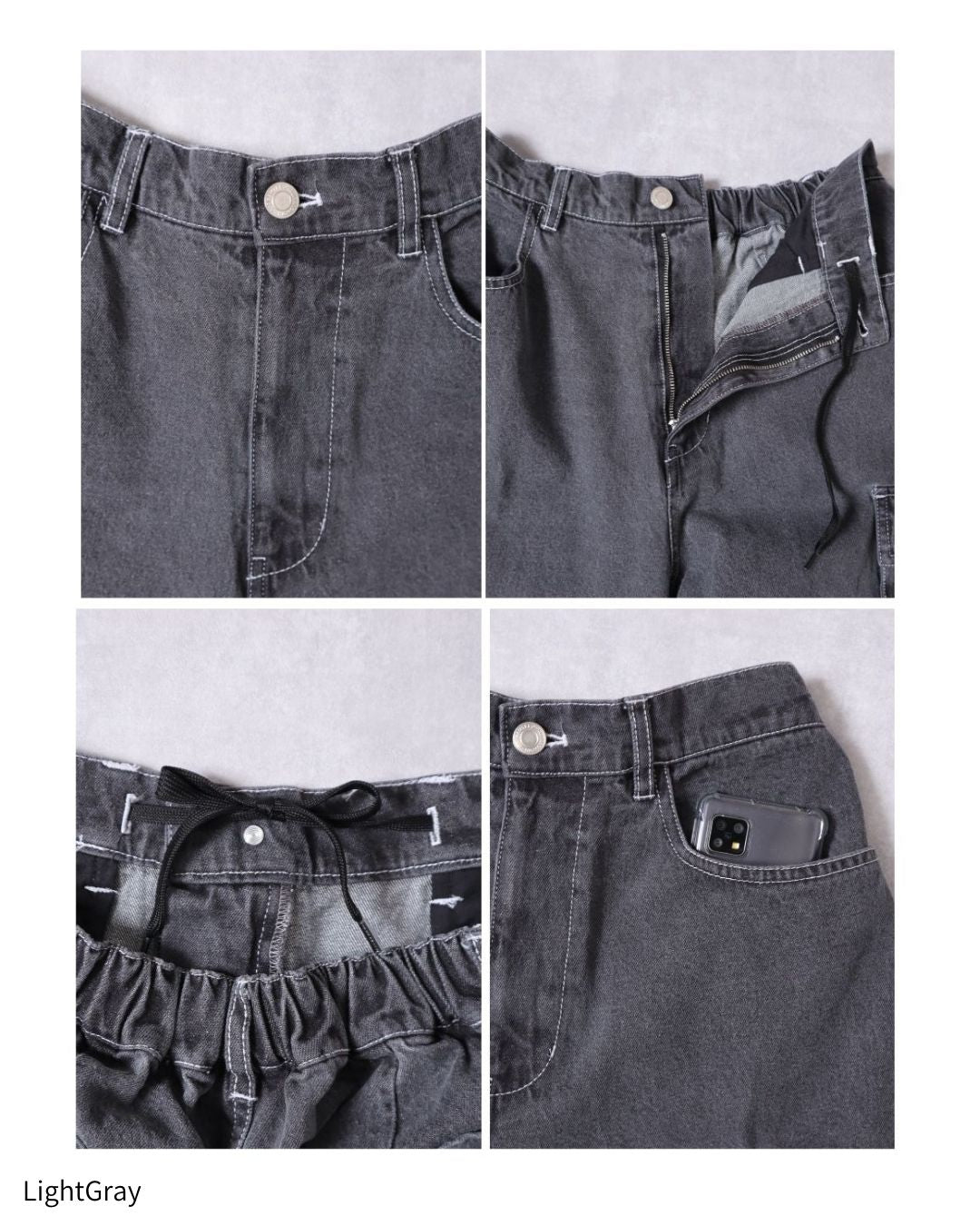 LOGO DENIM CARGO PANTS