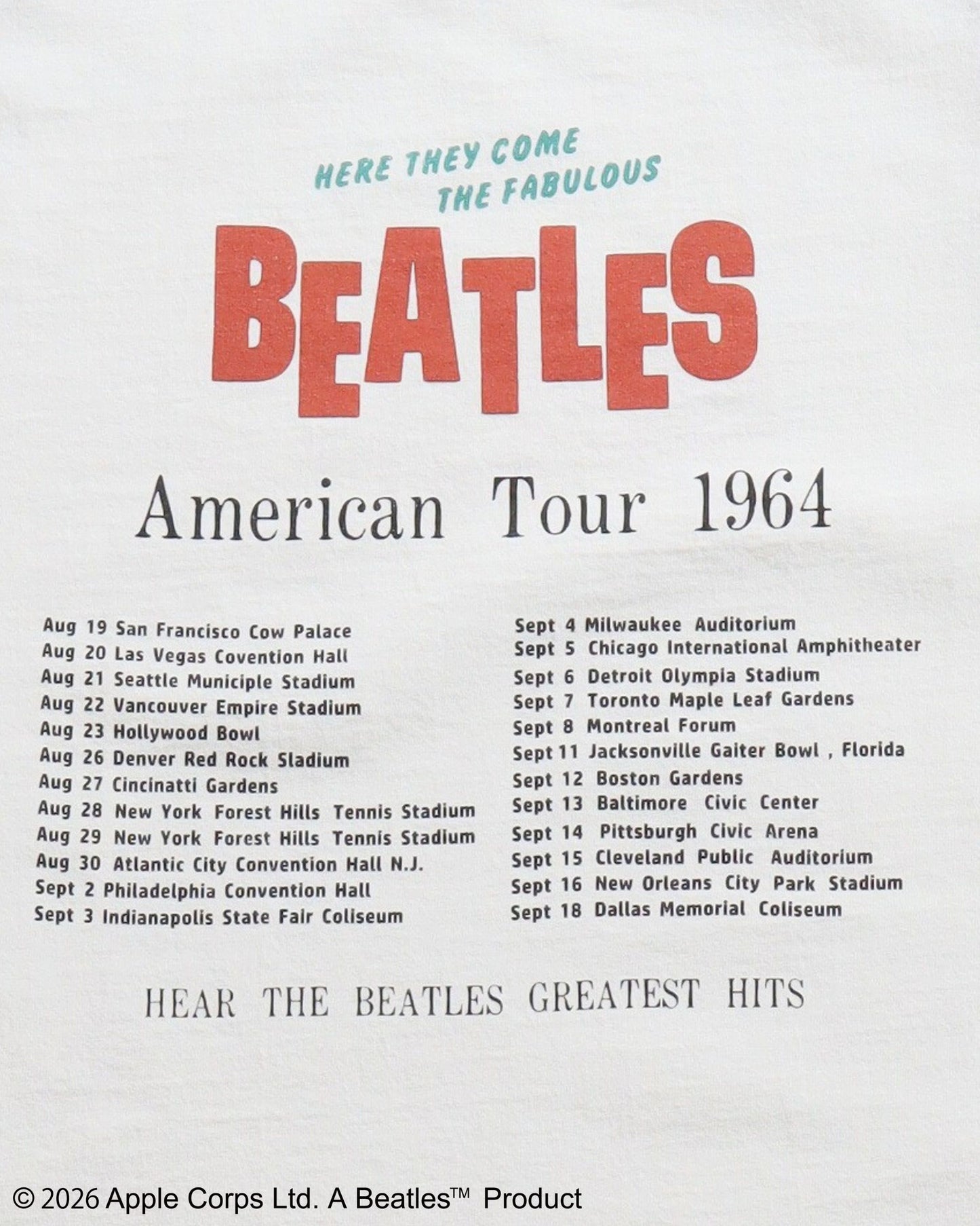 【ビートルズ】ツアープリントラグランT