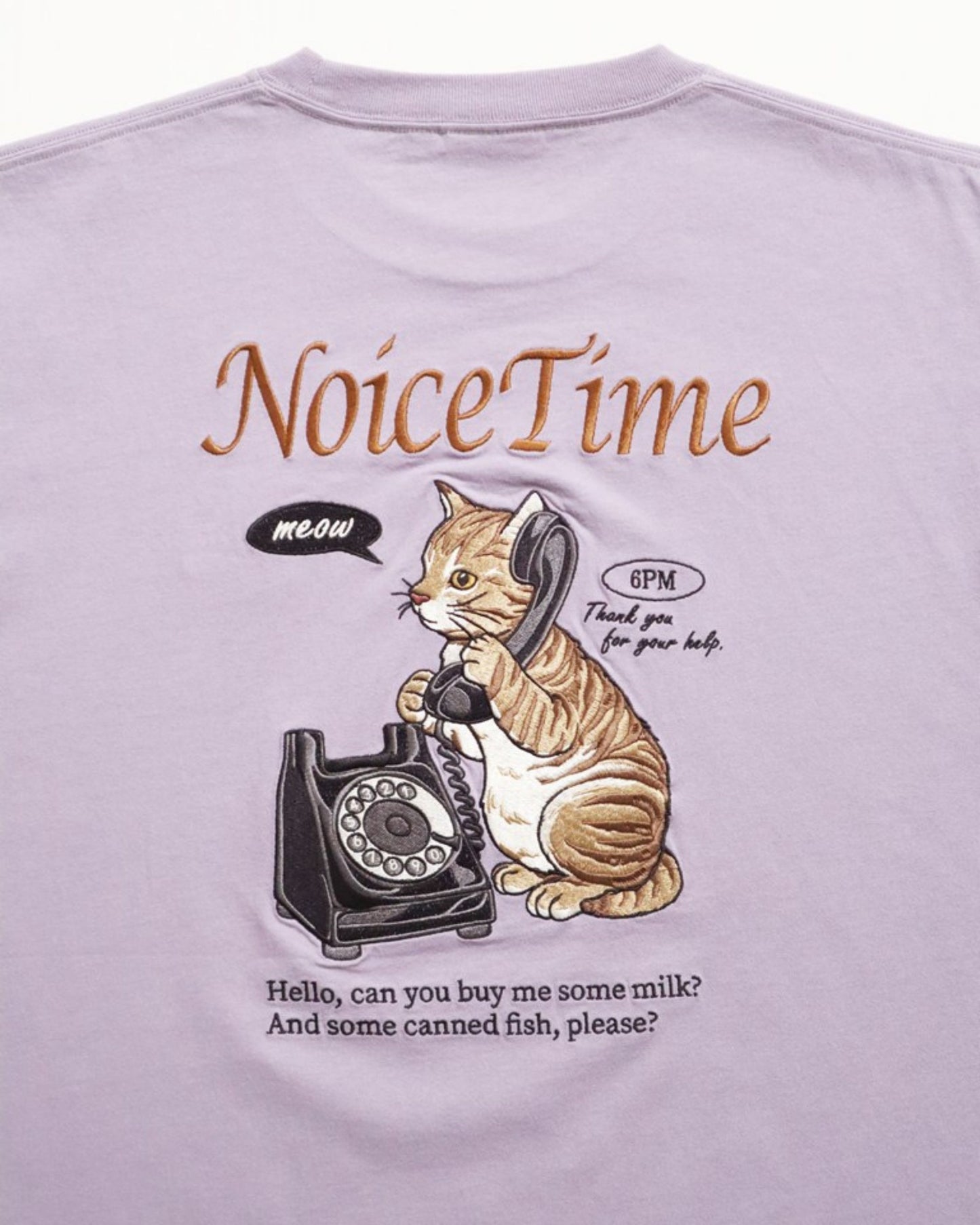 テレフォン ネコ刺繍T