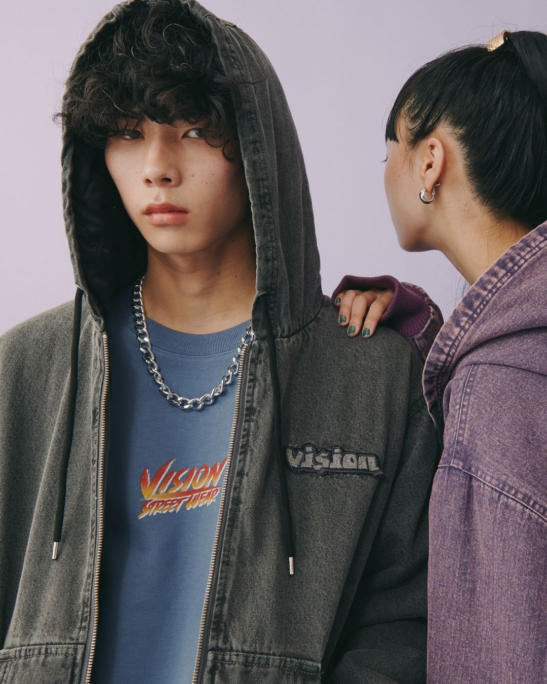 HOODED DENIM JACKET