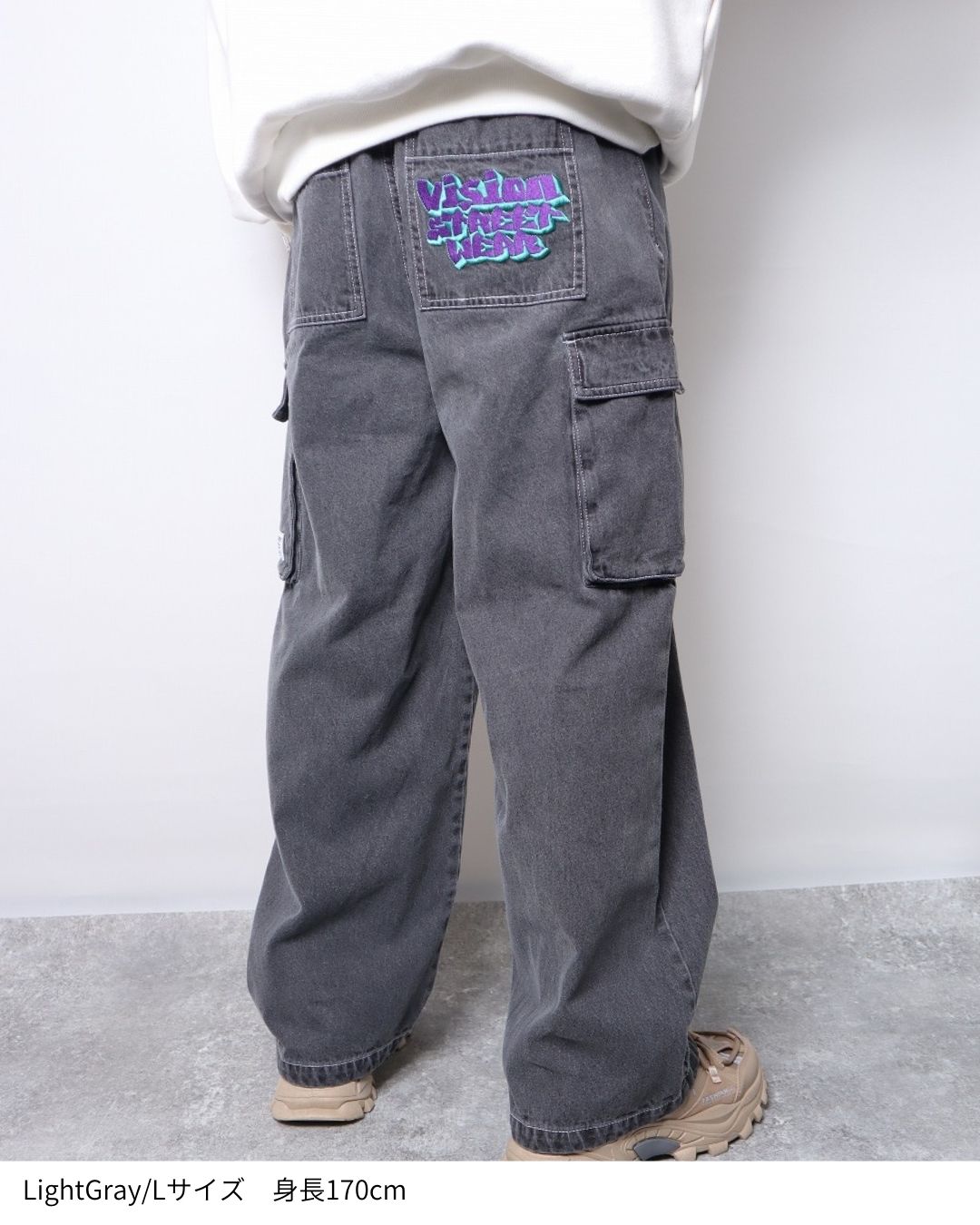 LOGO DENIM CARGO PANTS