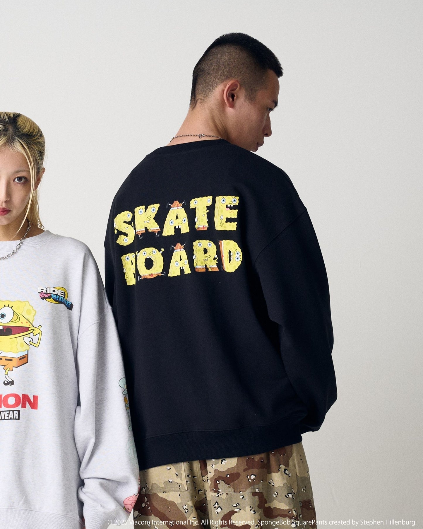 【スポンジ・ボブコラボ】Skateboard Sweatshirt / POPプリントコラボスウェット