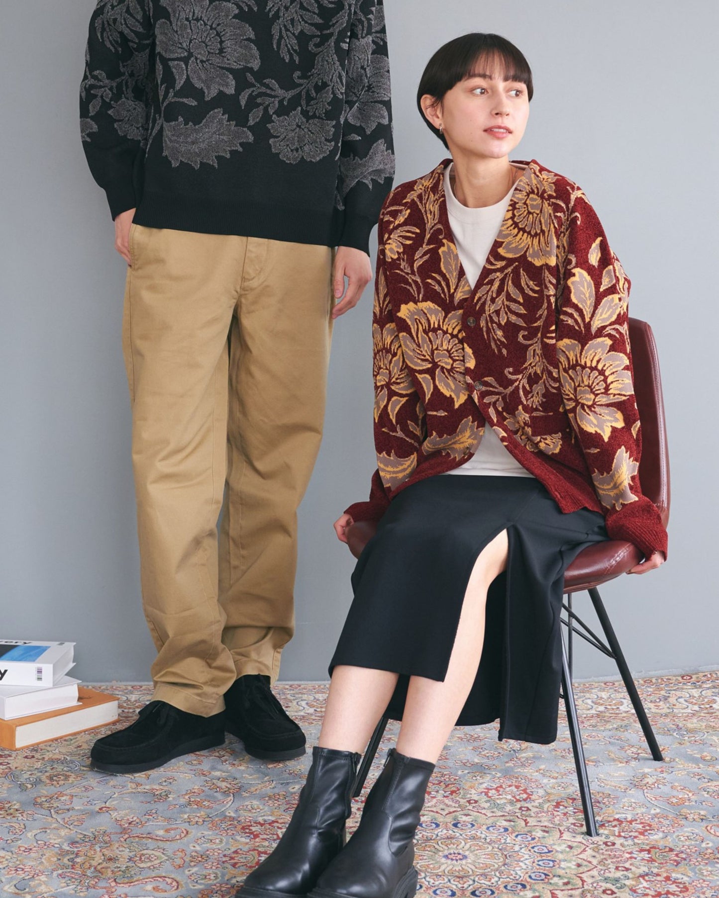 Soft Jacquard Knit Cardigan