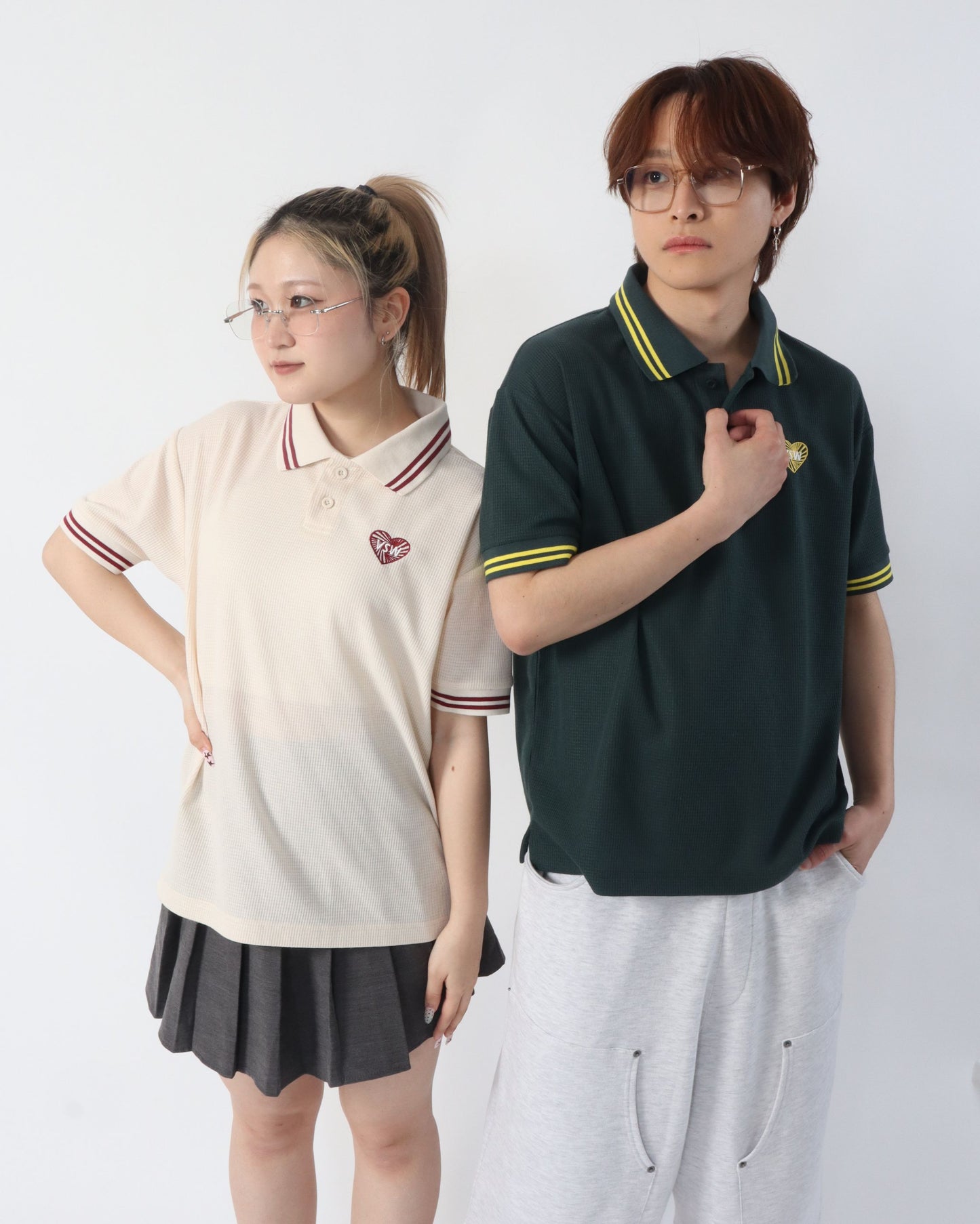 HT waffle Polo Shirt / ハートワッフルポロシャツ