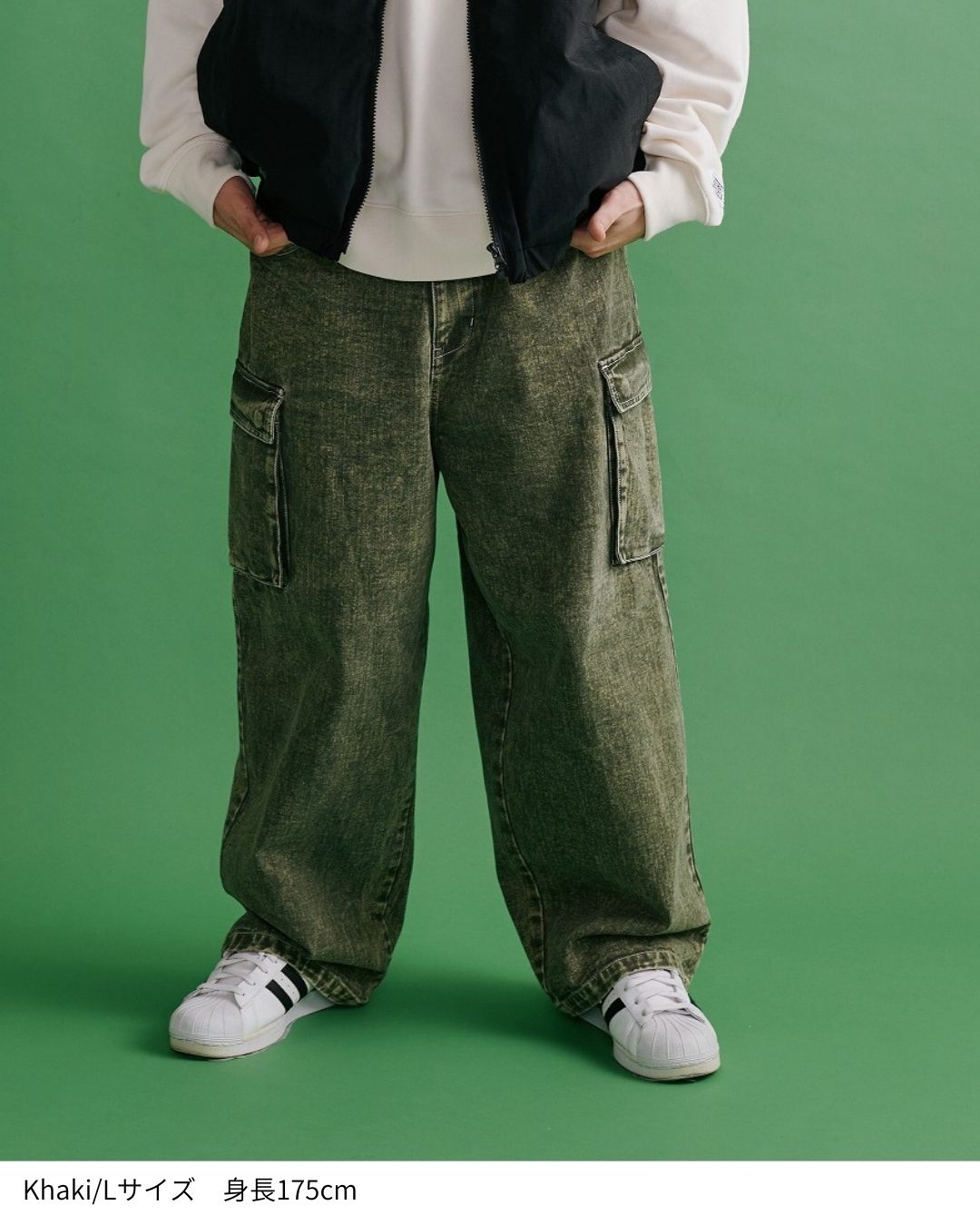 LOGO DENIM CARGO PANTS