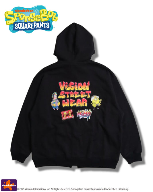 【スポンジ・ボブコラボ】 Logo ZIP PK / ストリートグラフィックZIPパーカー