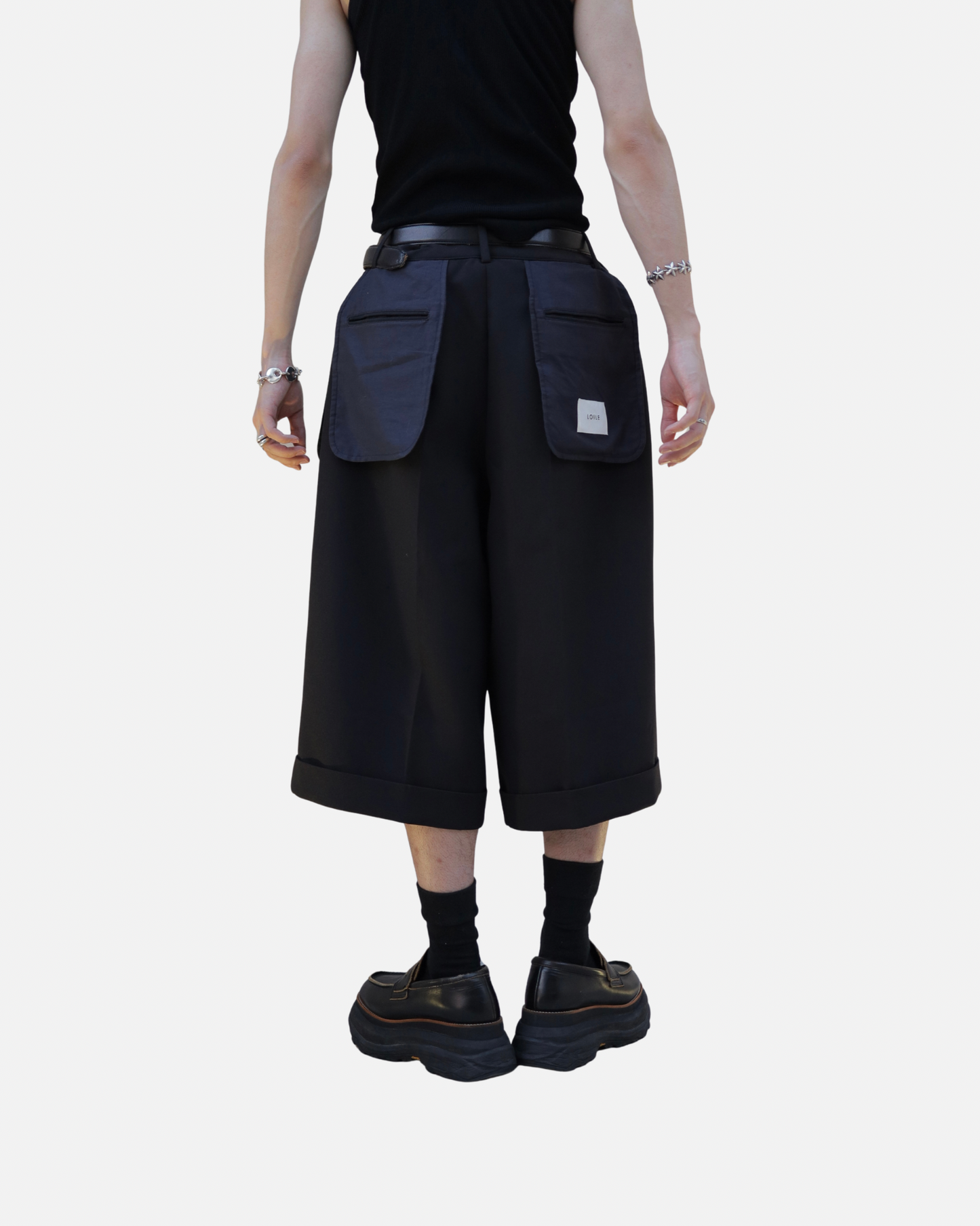【LOILE】Avant Flap Shorts BLACK
