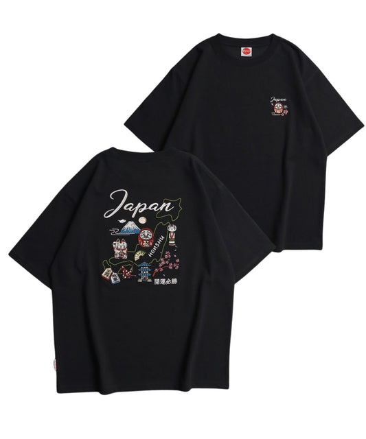 【Japan Series】JAPAN-MAP Tee / 名所マップ刺繍Tシャツ