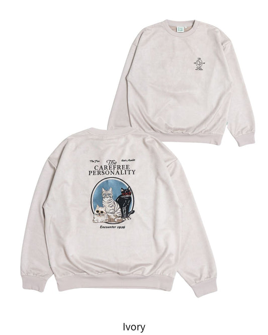 Fancy Cat Suede Sweatshirt