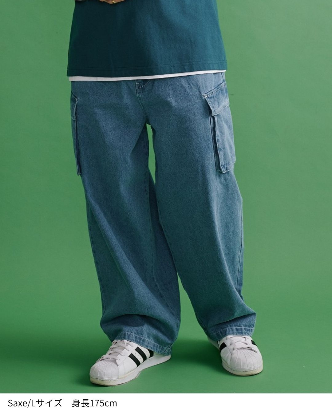 LOGO DENIM CARGO PANTS