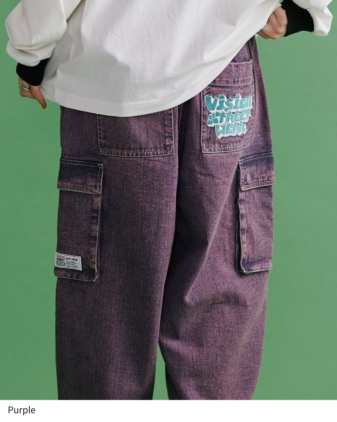 LOGO DENIM CARGO PANTS