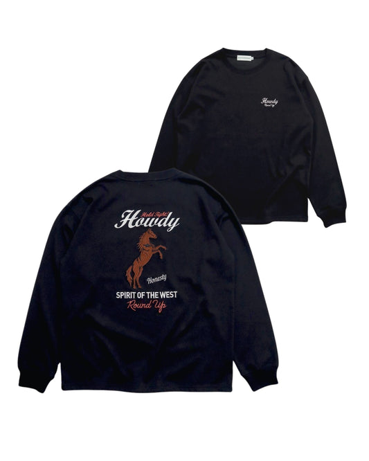 馬刺繍ロゴロンT