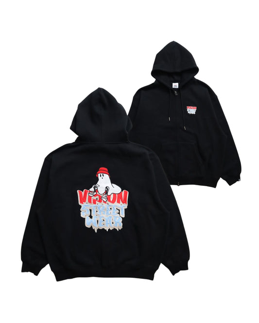 Ghost Satin Zip Hoodie