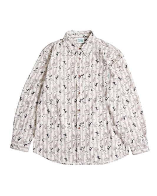 ストライプ総柄シャツ