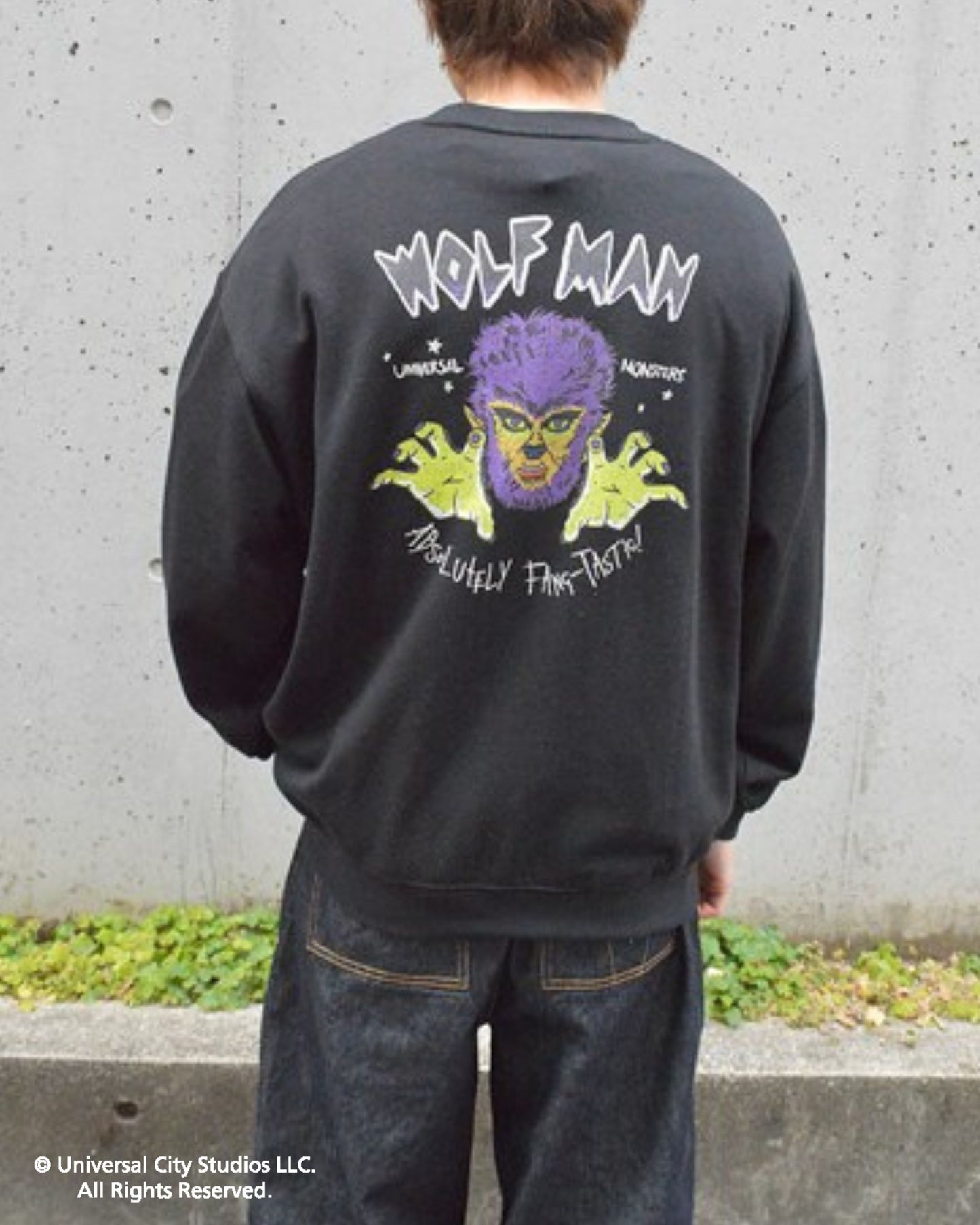 【UNIVERSAL MONSTERS】イラストプリントスウェット ウルフマン柄