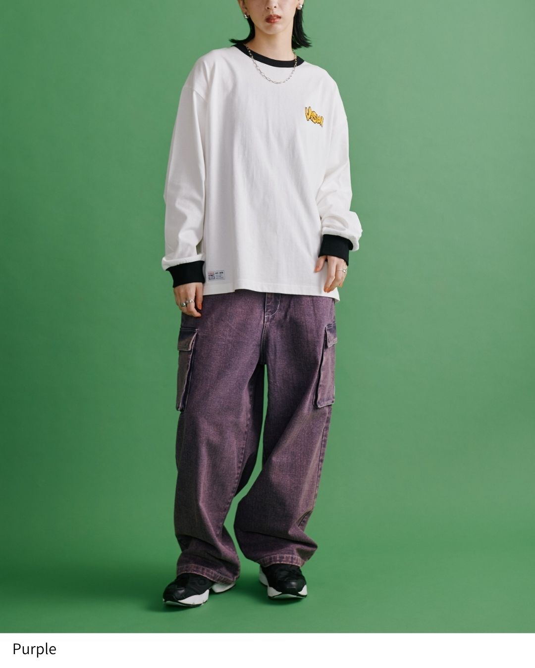 LOGO DENIM CARGO PANTS