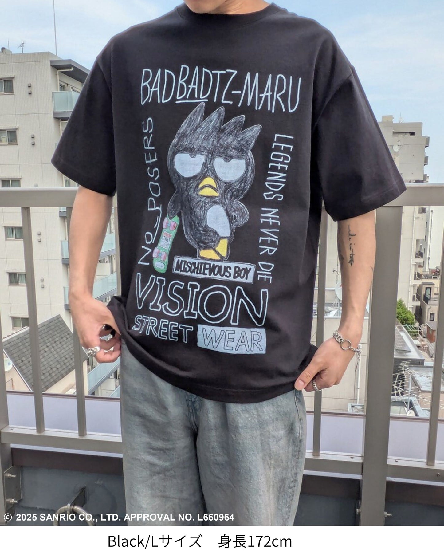 【サンリオキャラクターズ】Bad Badtz-maru F/B T-shirt