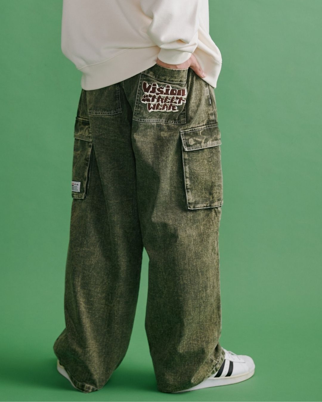 LOGO DENIM CARGO PANTS