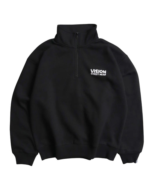 Ghost Zip Sweat / 【裏起毛】ゴースト異素材ハーフジップ