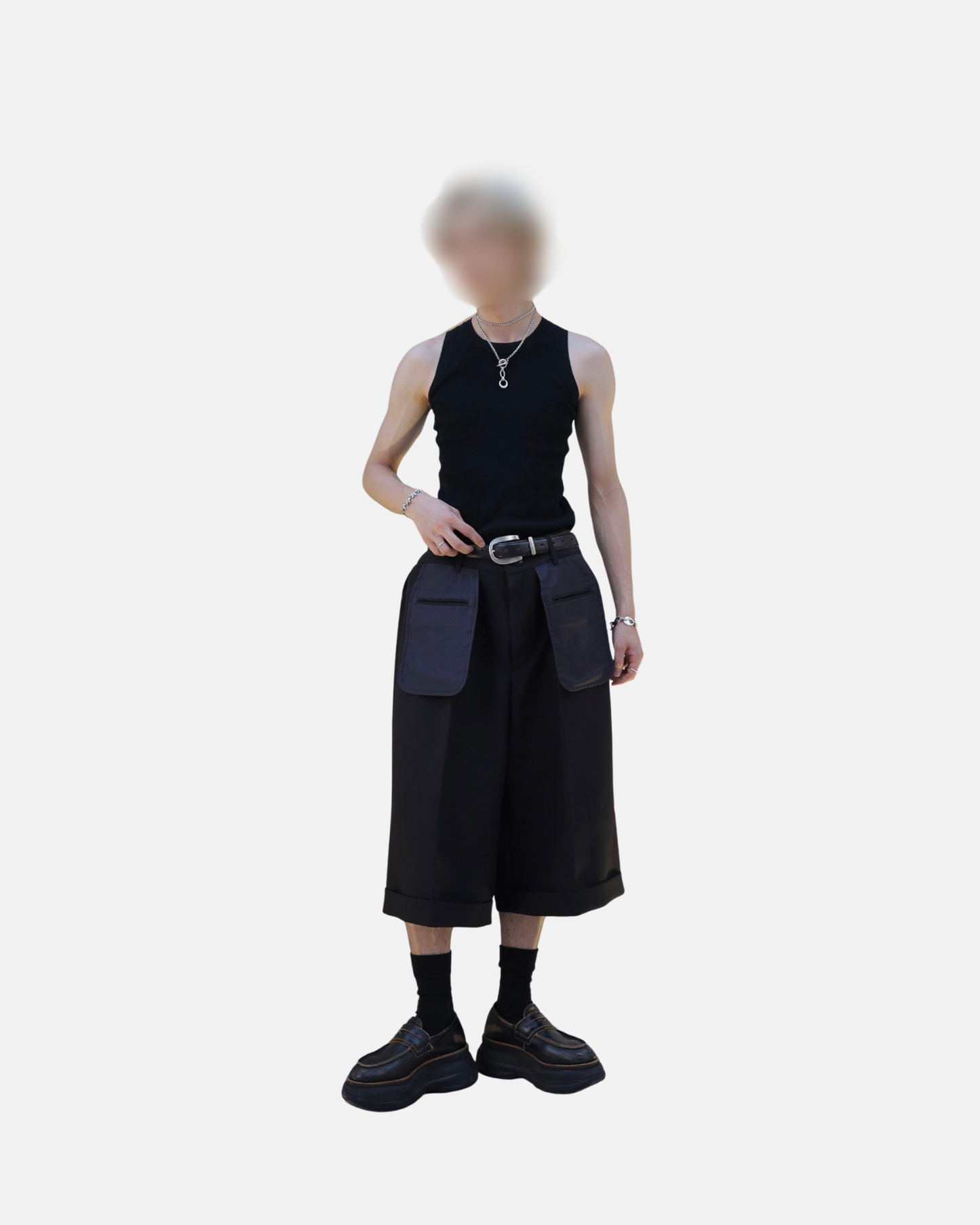 【LOILE】Avant Flap Shorts BLACK