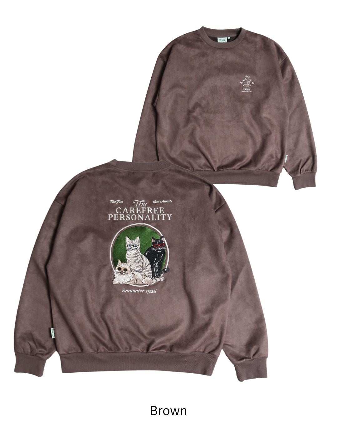 Fancy Cat Suede Sweatshirt