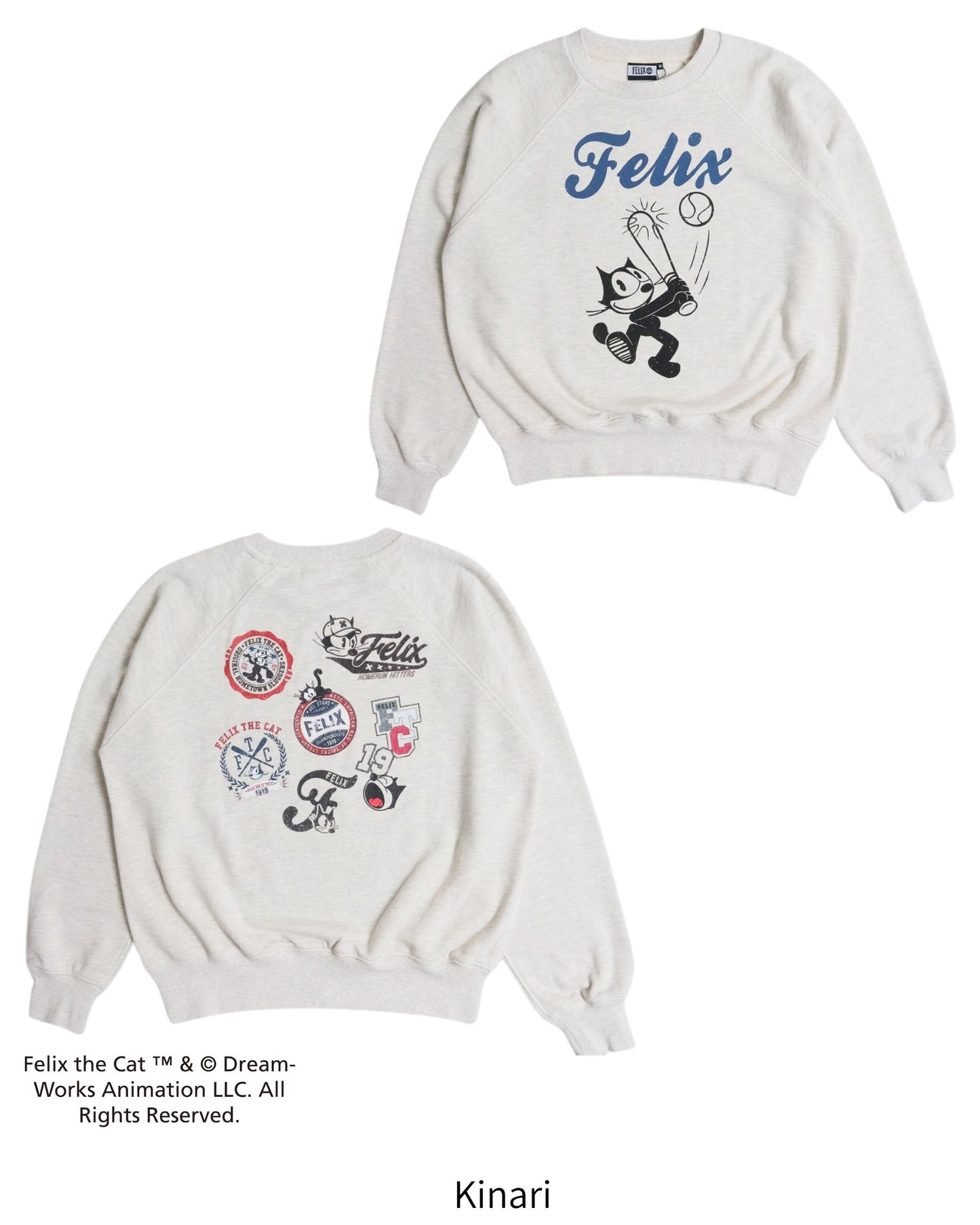 【FELIX THE CAT】ラグランBASEBALLスウェット