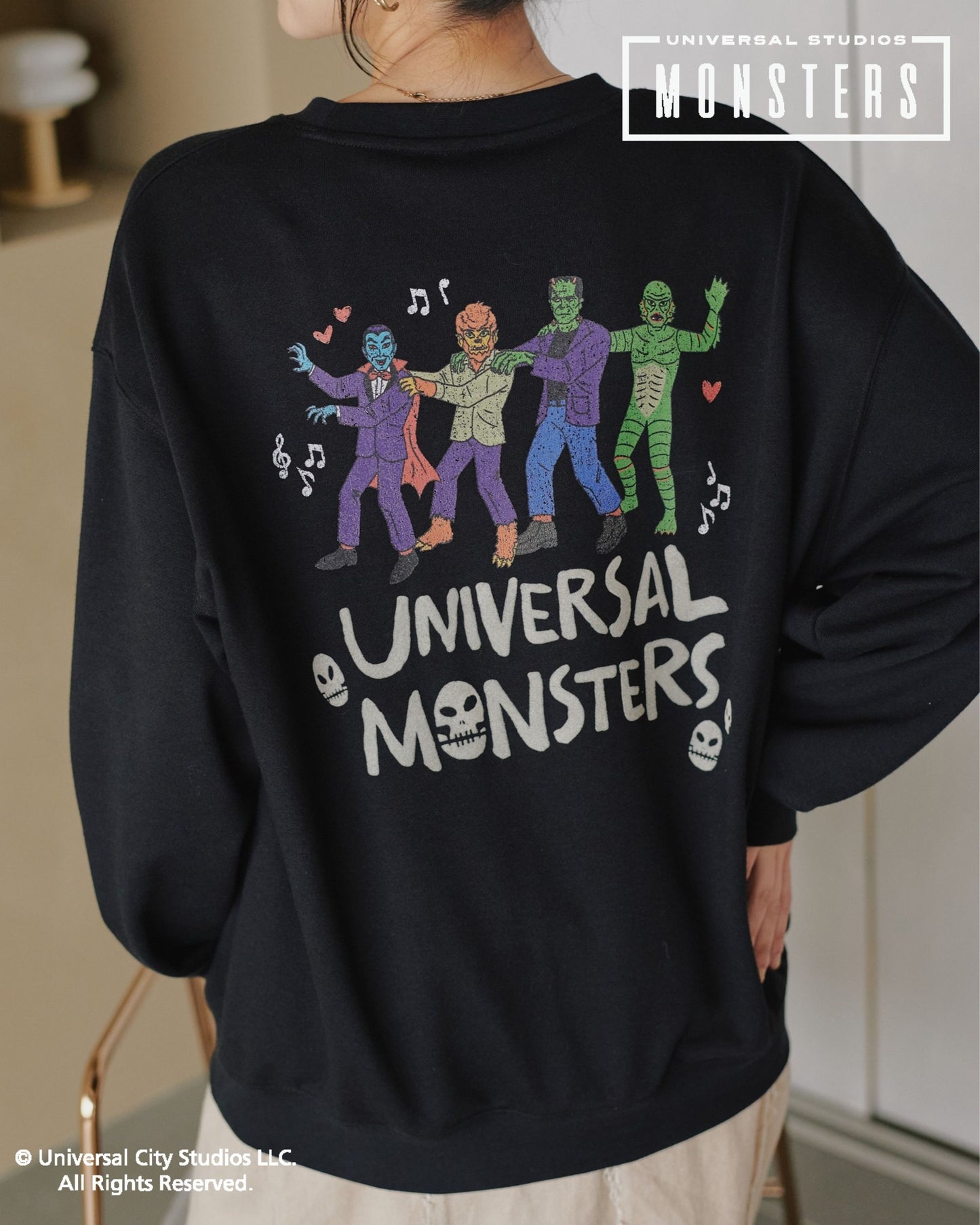 【UNIVERSAL MONSTERS】イラストプリントスウェット モンスター柄