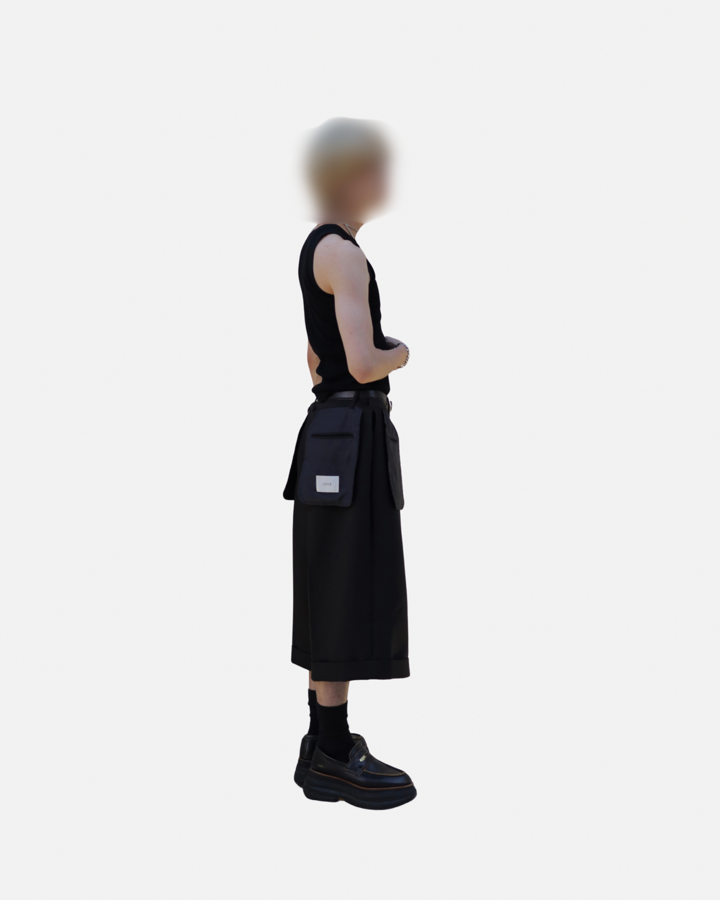 【LOILE】Avant Flap Shorts BLACK