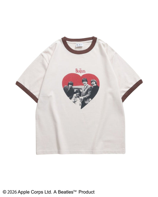 【ビートルズ】ハート柄リンガーT