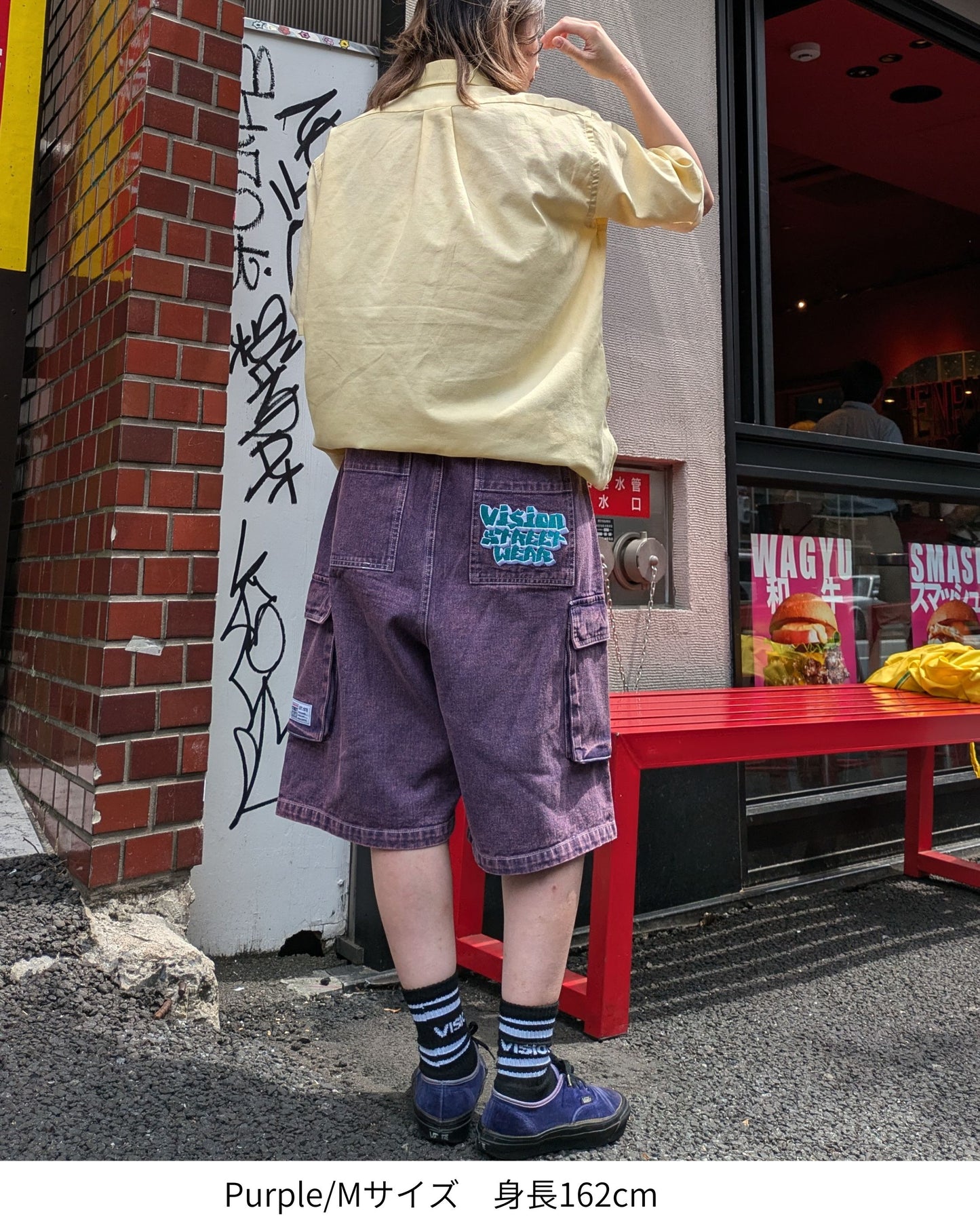 LOGO DENIM CARGO HALF PANTS