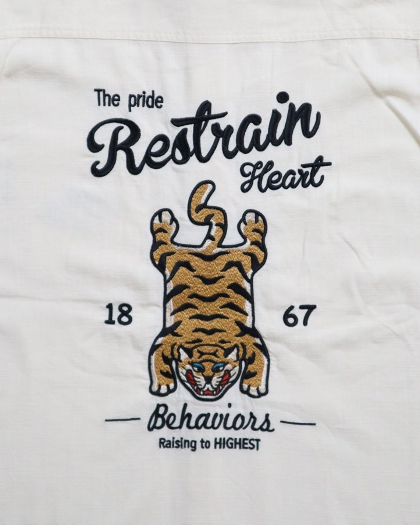 リネンライクシャツ　タイガー柄