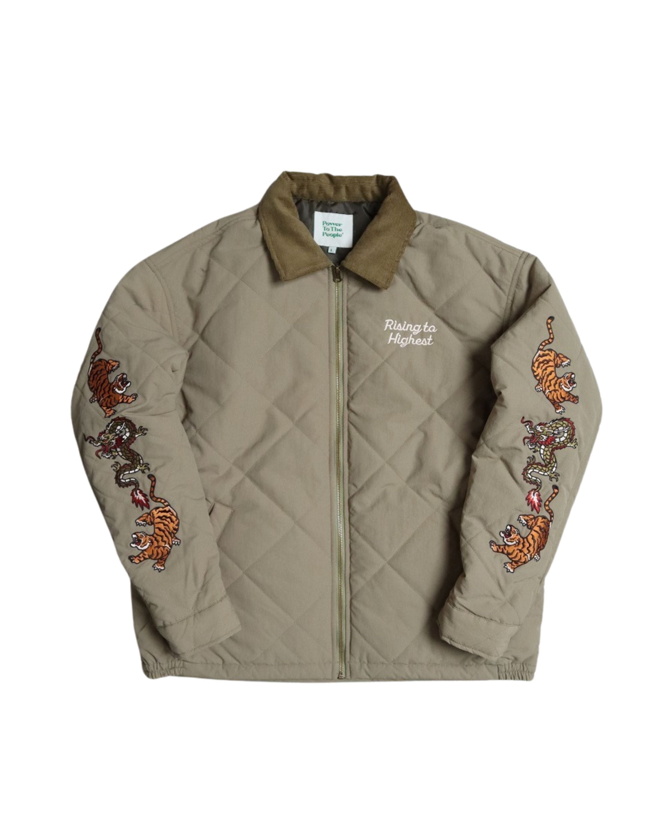 POWER TO THE PEOPLE】Embroidered Sleeve Quilted Jacket – Ha