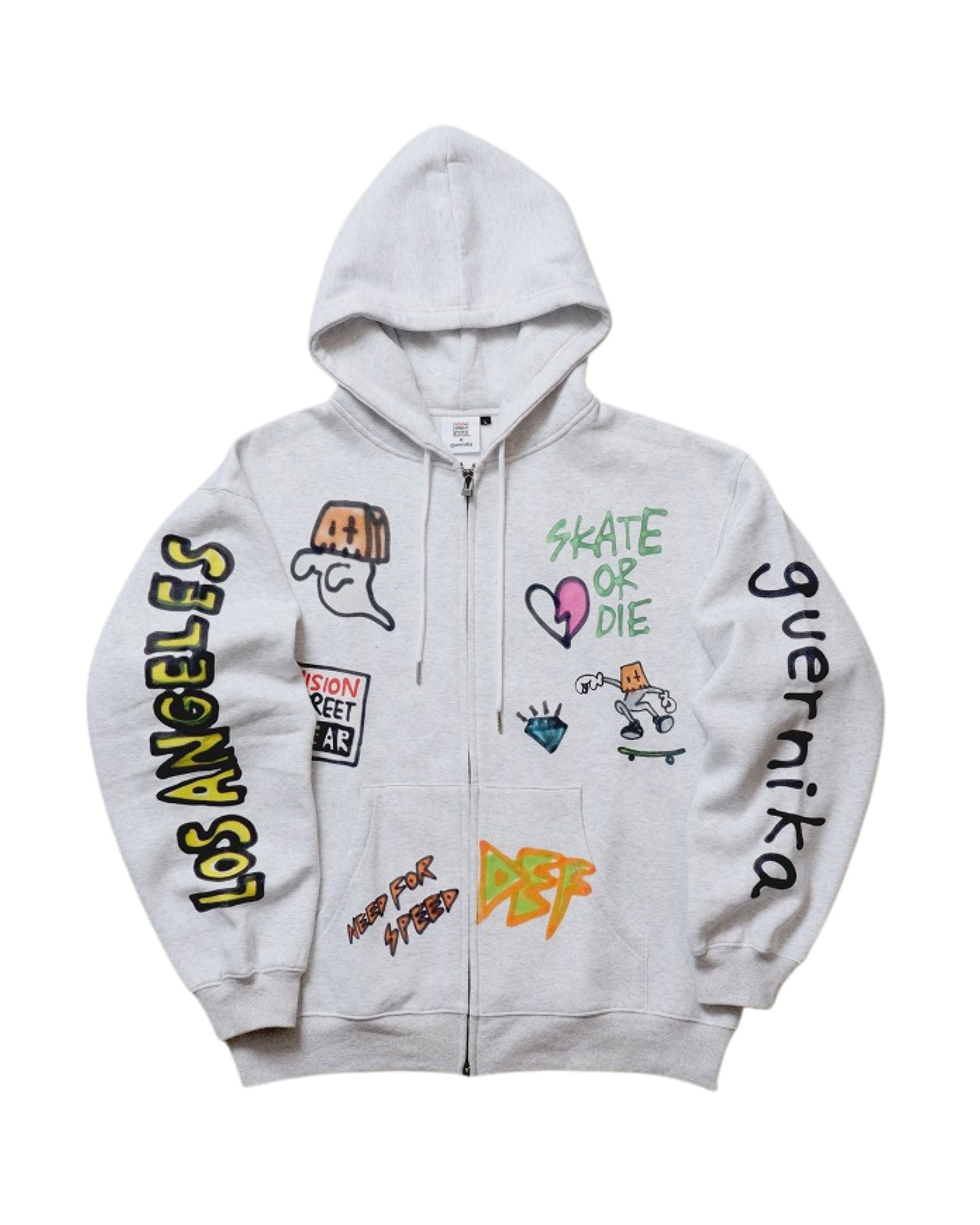 【guernika】All-Print  Zip Hoodie / スプレーアート総柄 Wジップパーカー
