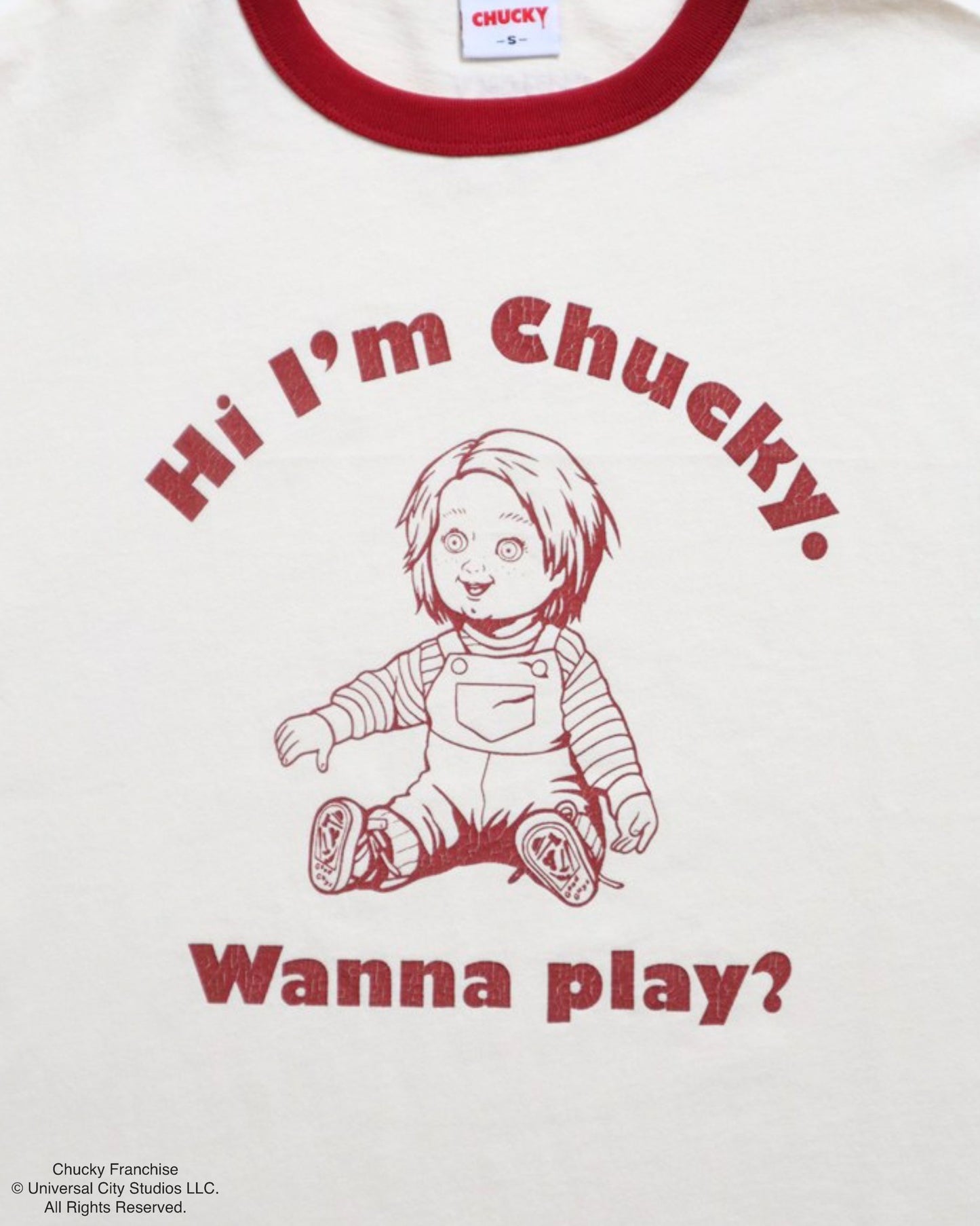 【CHUCKY】チャッキー　クラックプリント　リンガーT