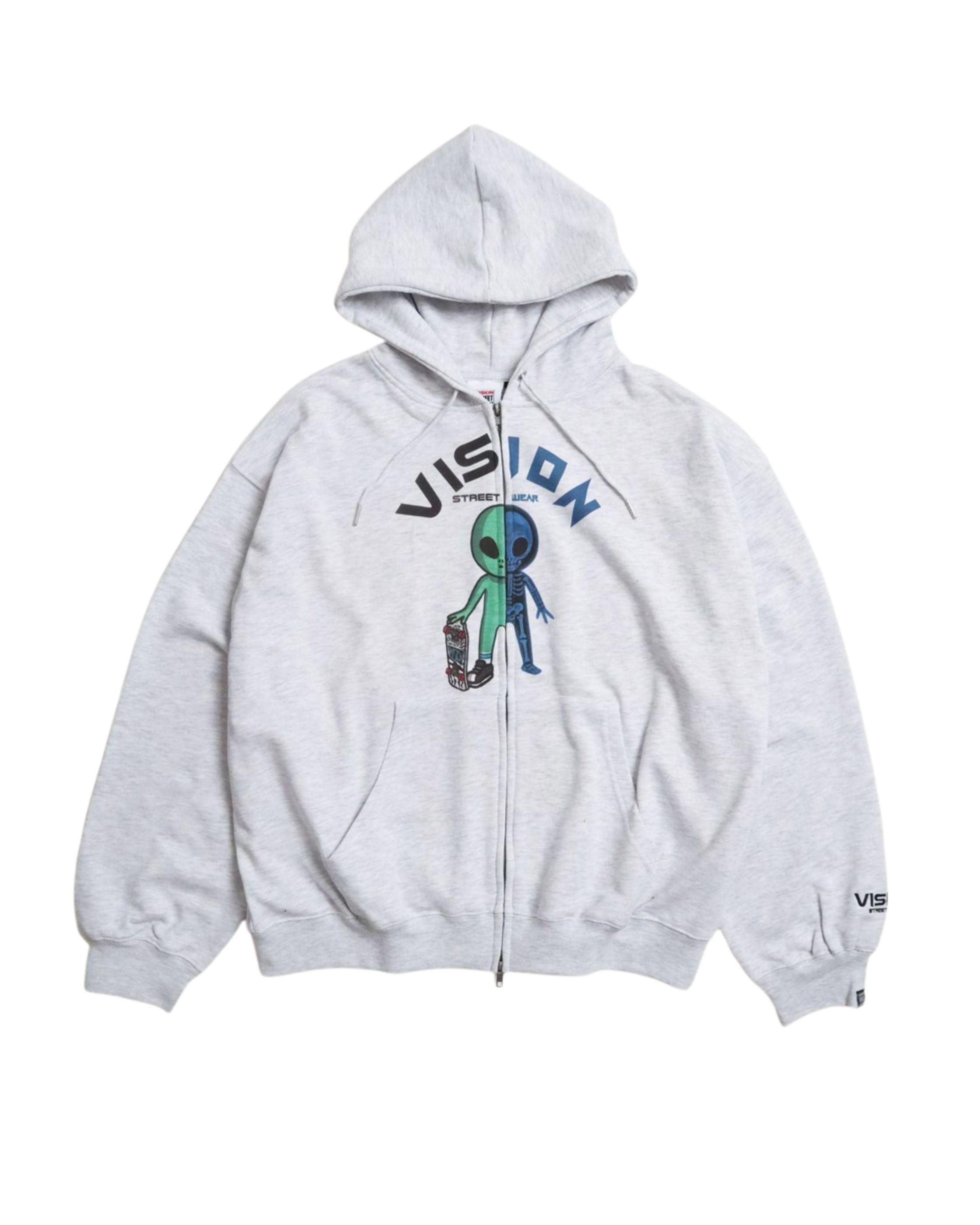 VISION STREET WEAR】Half Alien ZIP Hoodie / エイリアン切替Wジップ