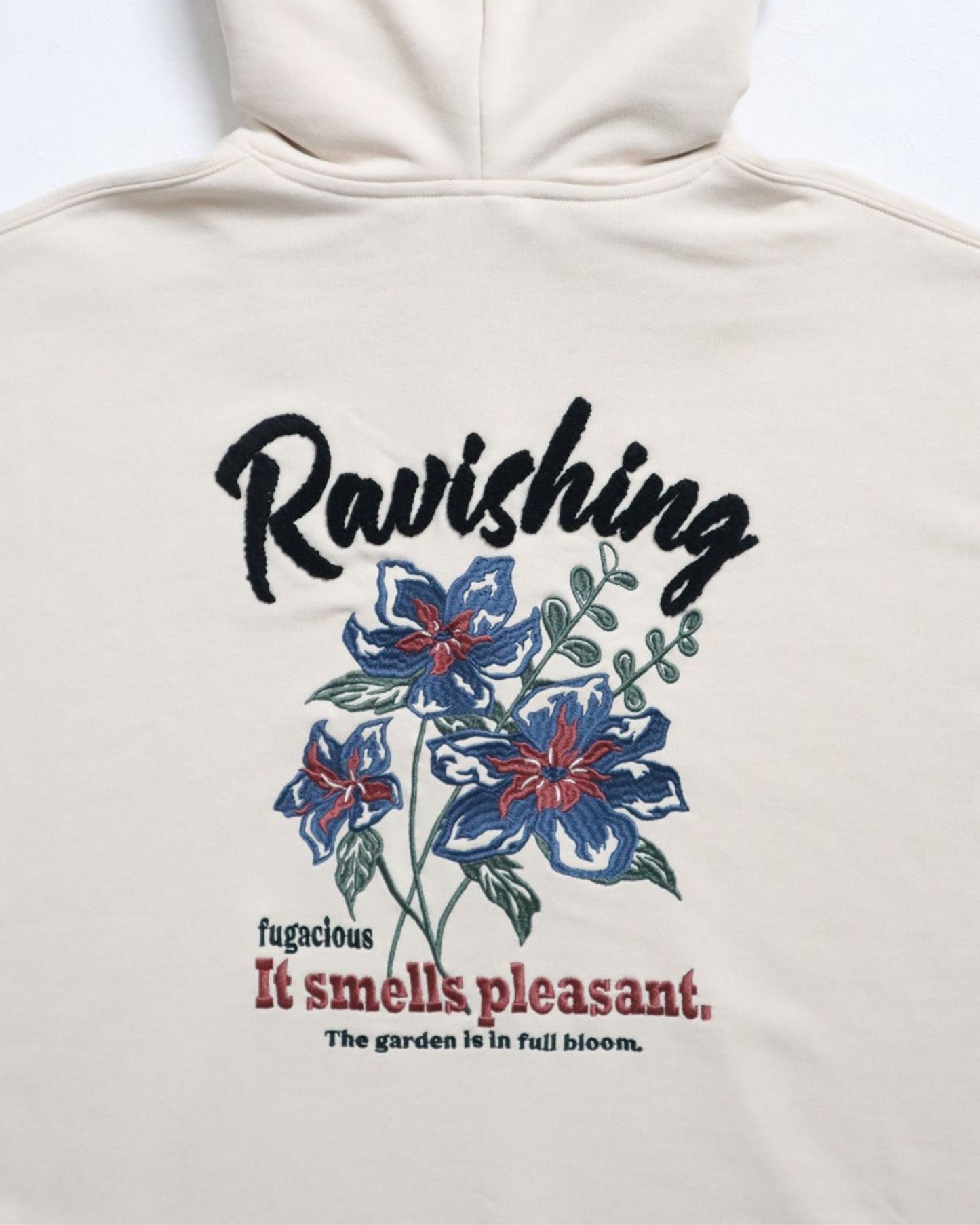 フラワー刺繍パーカー