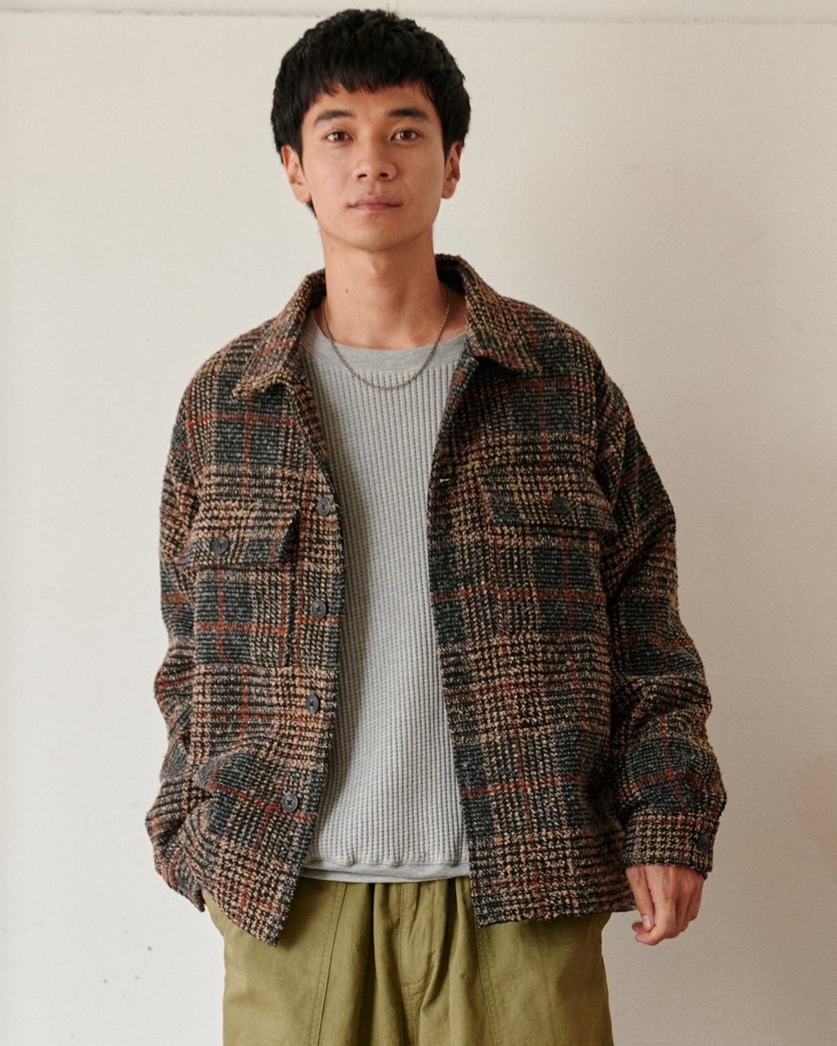 チェックツイードCPOジャケット