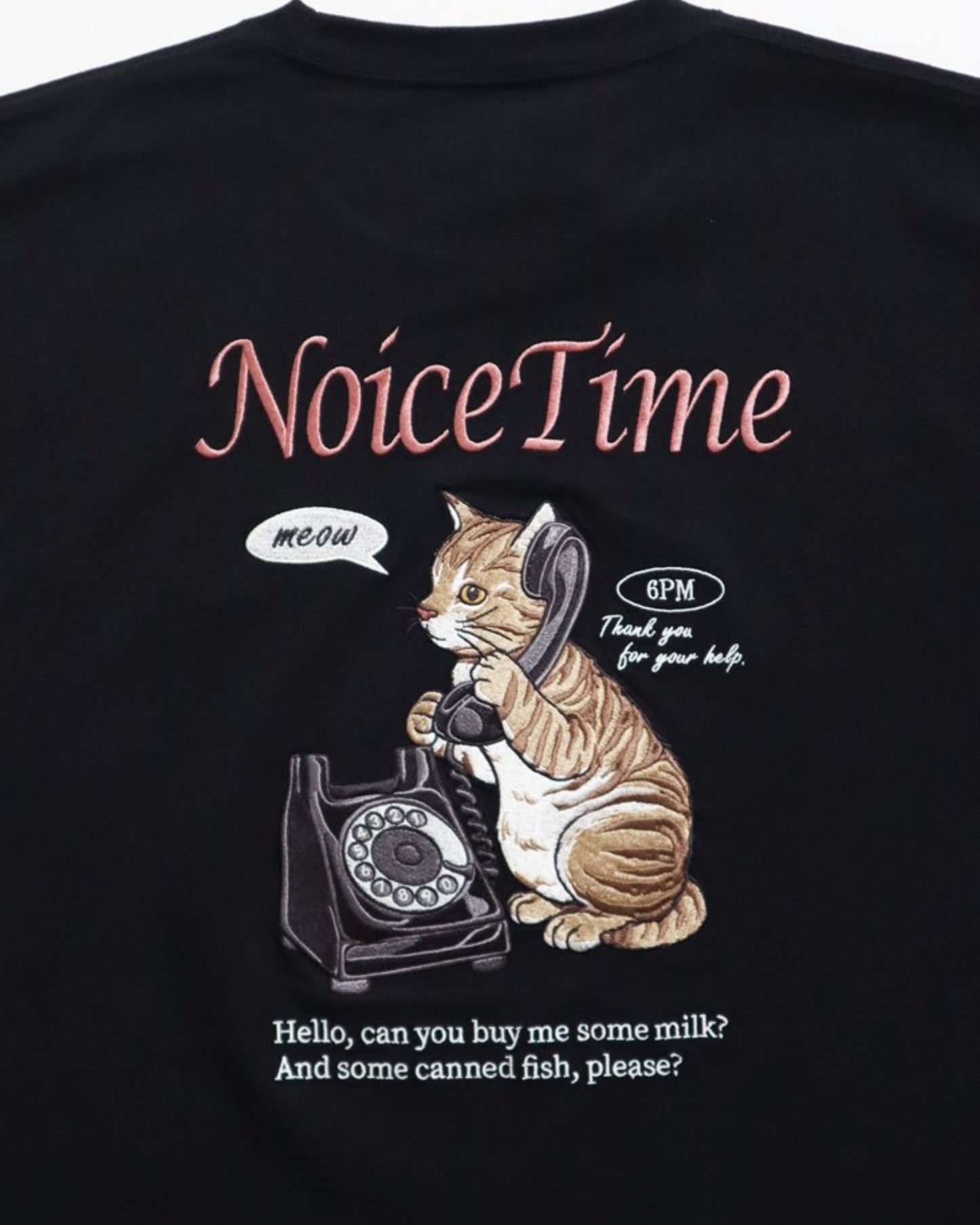 テレフォン ネコ刺繍T