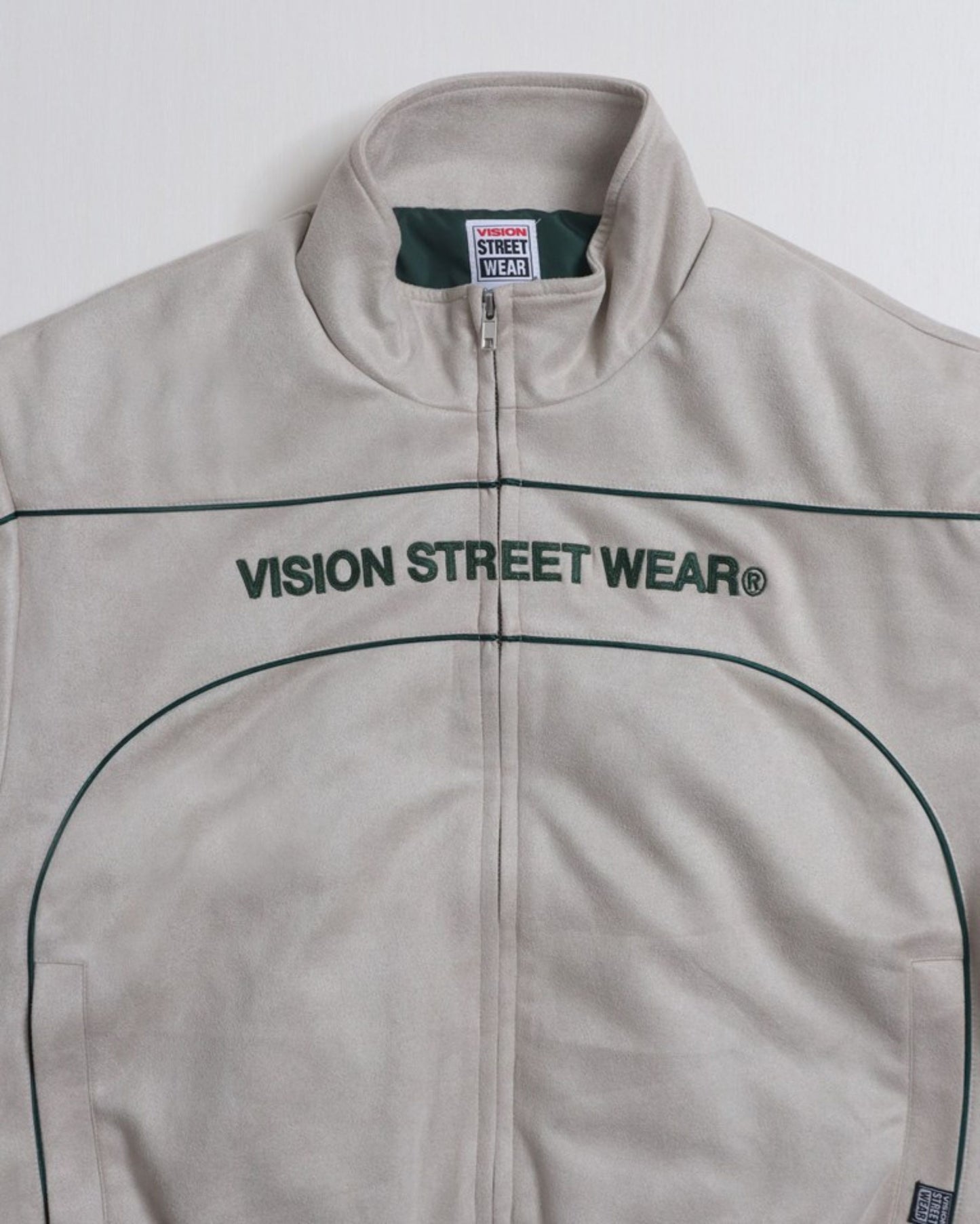 Fake suede piping padded jacket / フェイクスエードパイピング中綿ジャケット