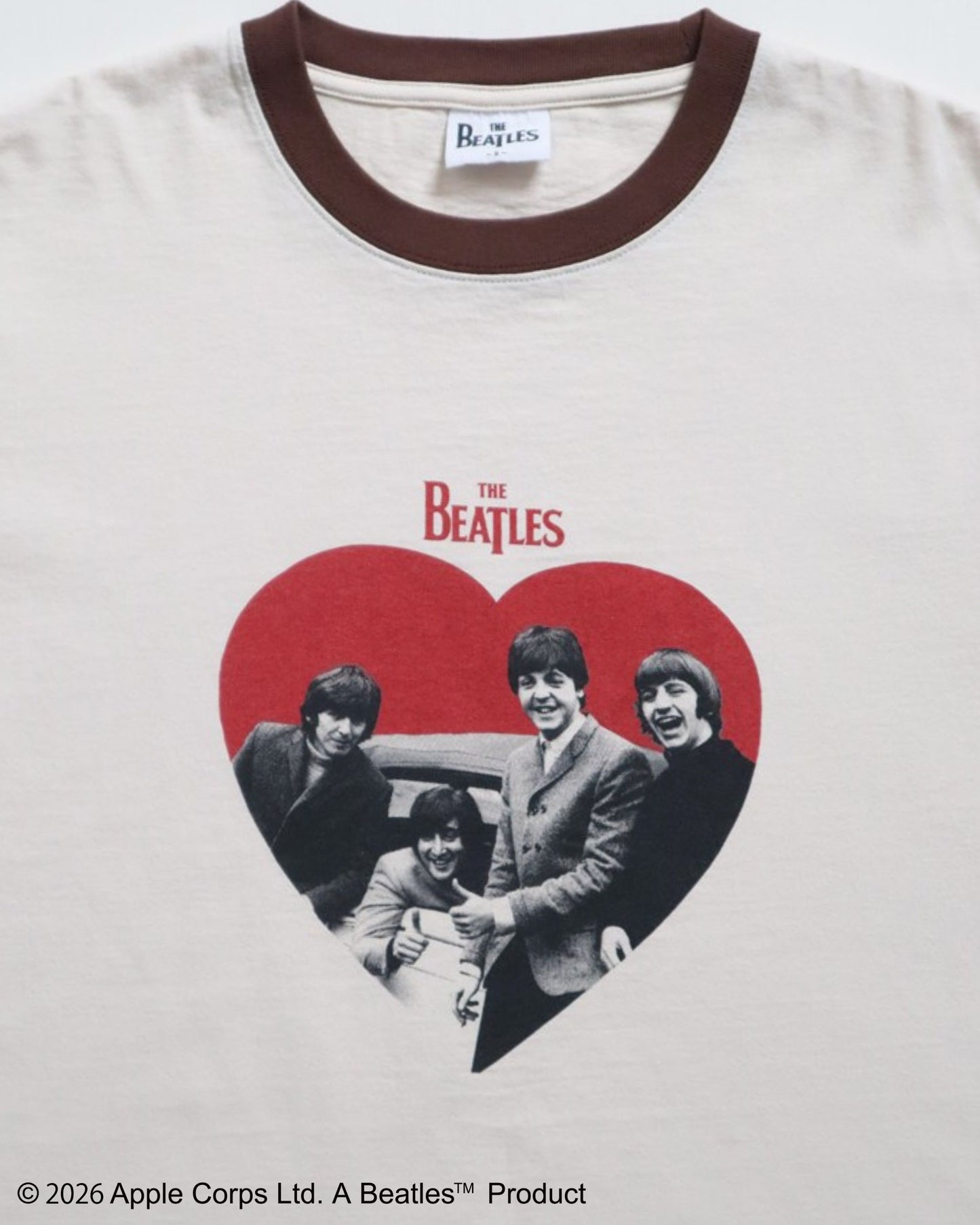 【ビートルズ】ハート柄リンガーT